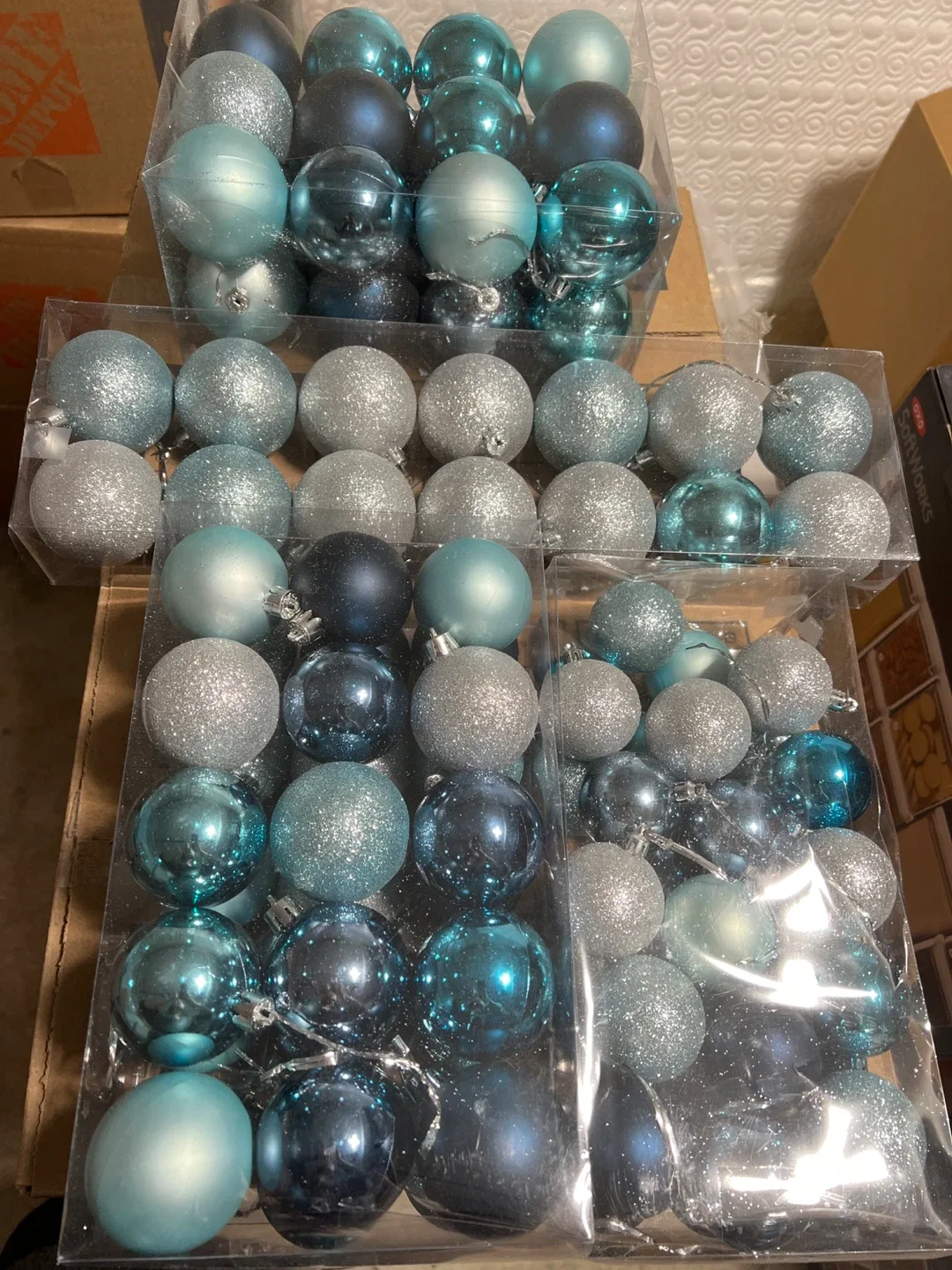 Christmas Ornaments - Silver, Blue, Teal