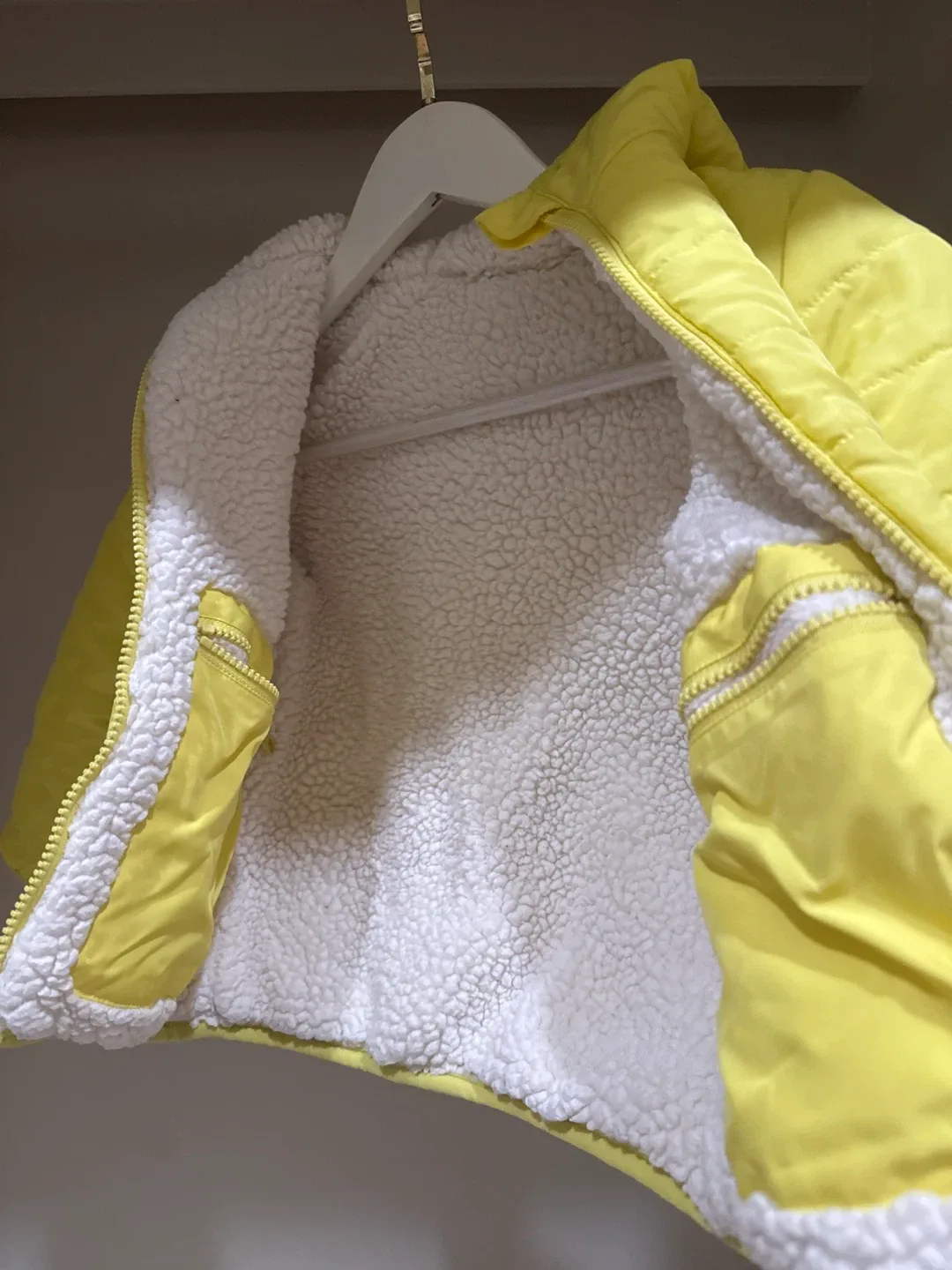 Yellow Puffer Jacket with Fleece Lining image indicator(3)