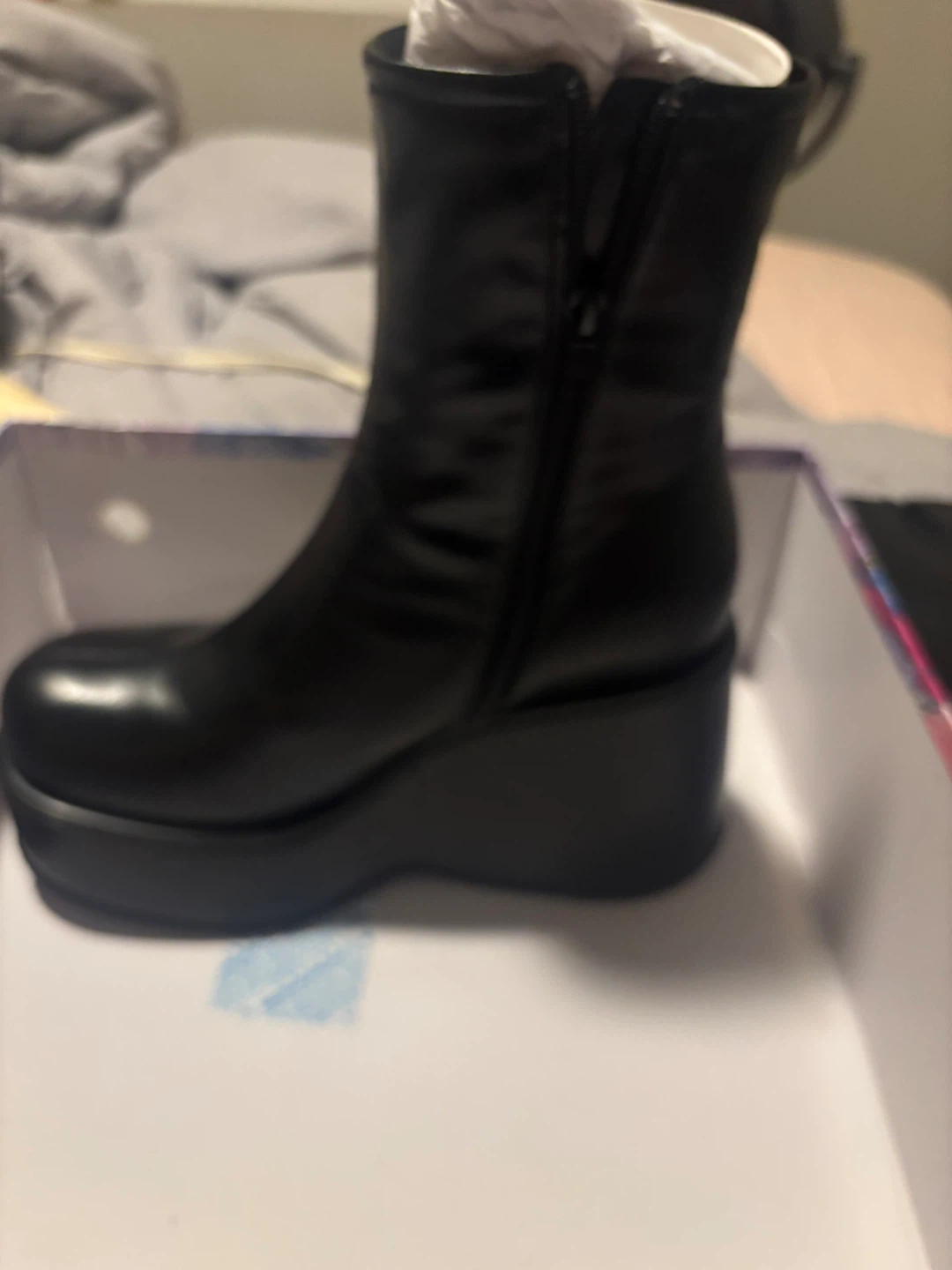 Jeffrey Campbell Black Wedge Boots - photo 5