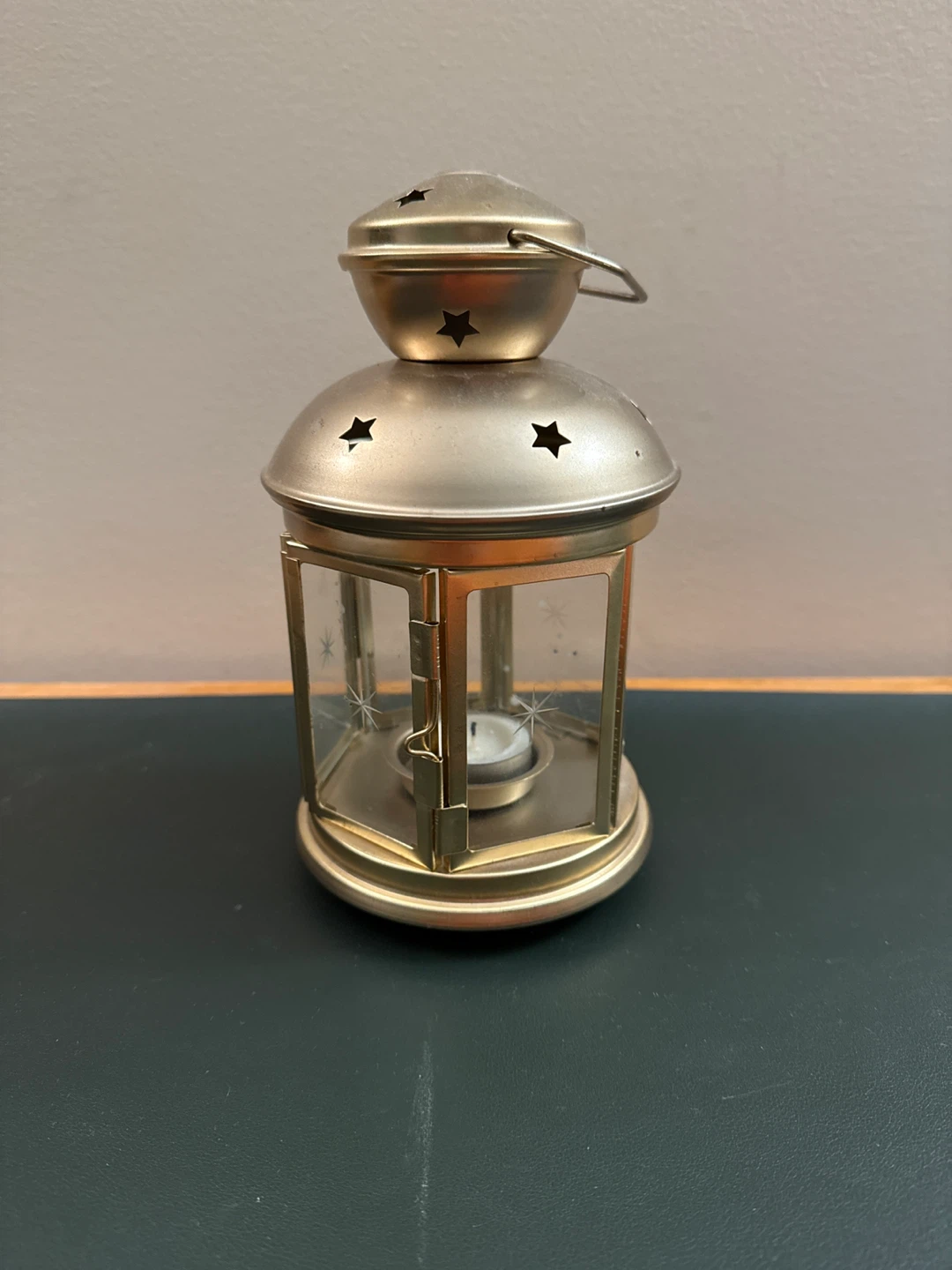 Metal Lantern with Star Cutouts