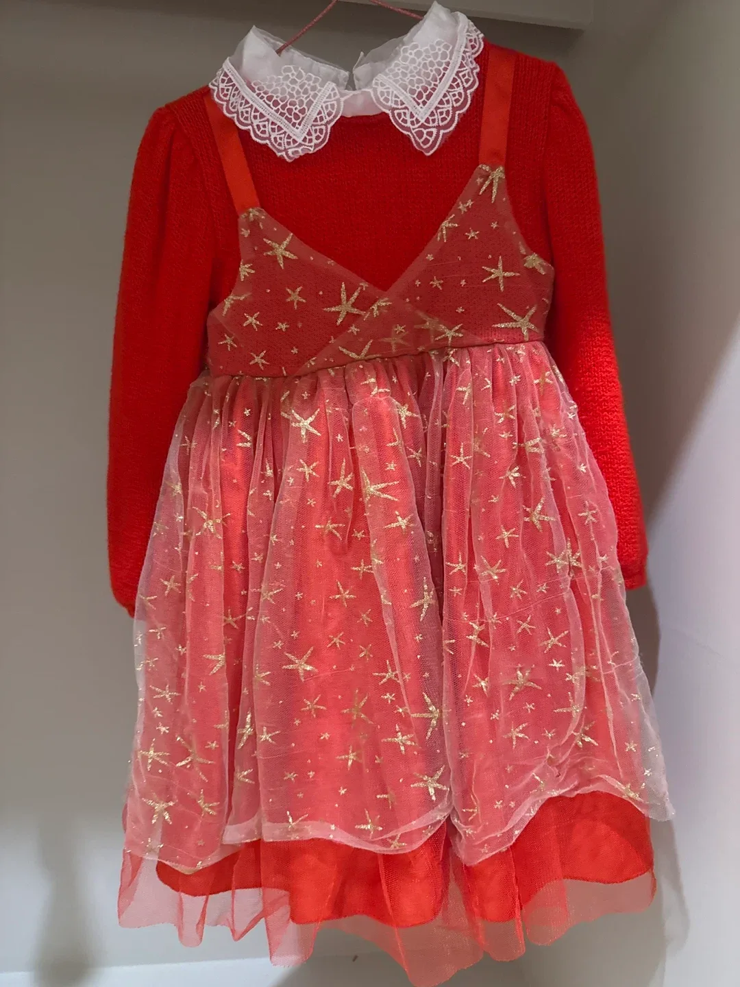 Red Dress with Gold Stars 120cm thumbnail