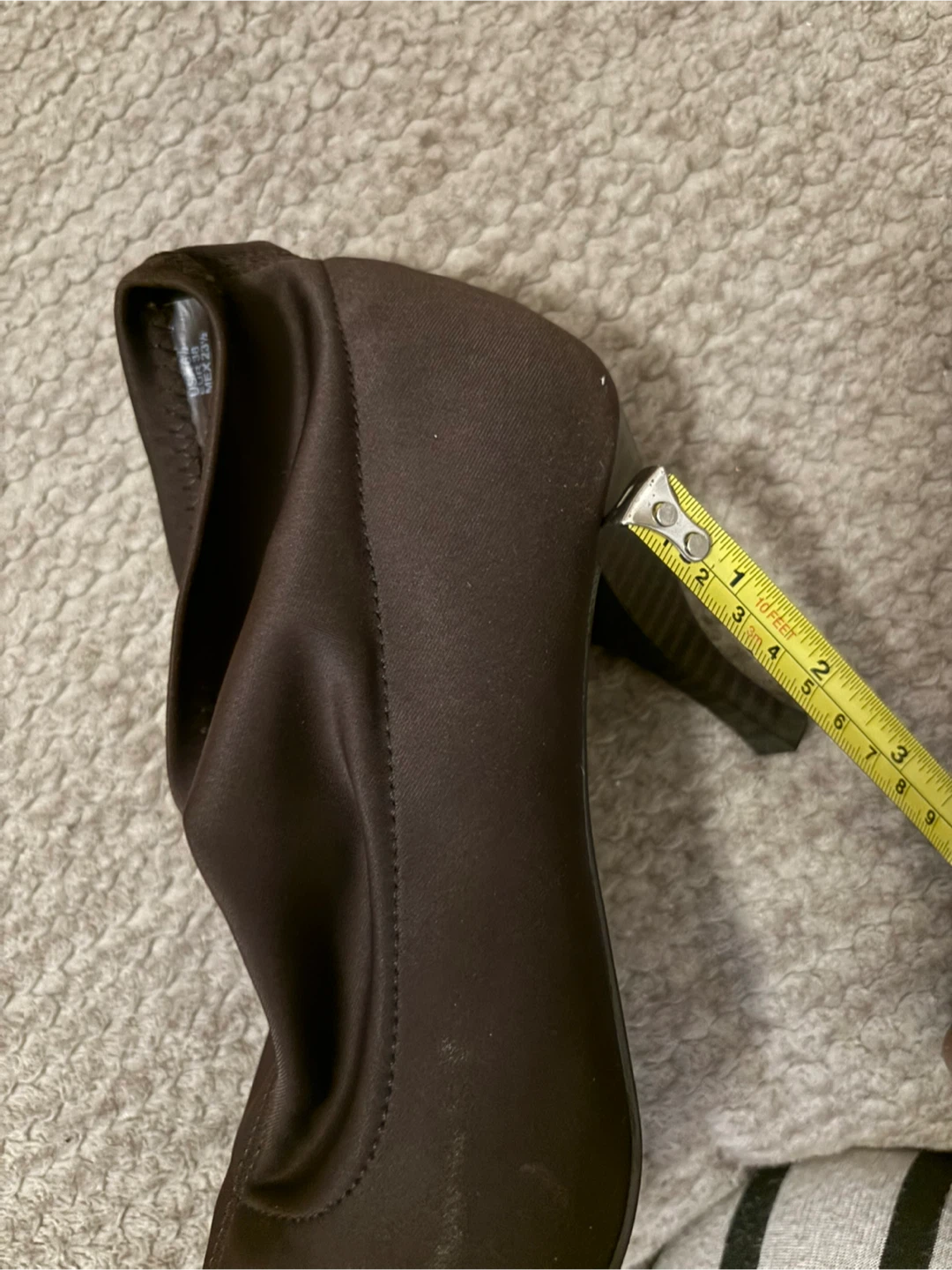 Prediction Brown fabric Heeled Booties Size 6 1/2 - photo 4