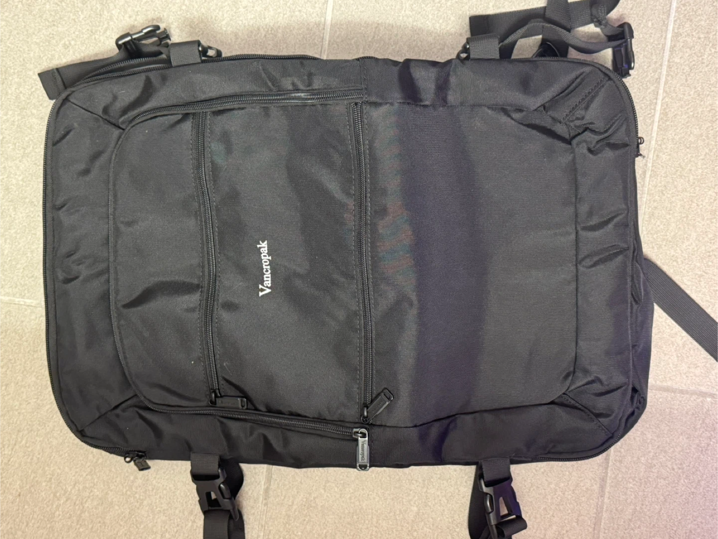 Vancropak Black Carry-on Travel Backpack