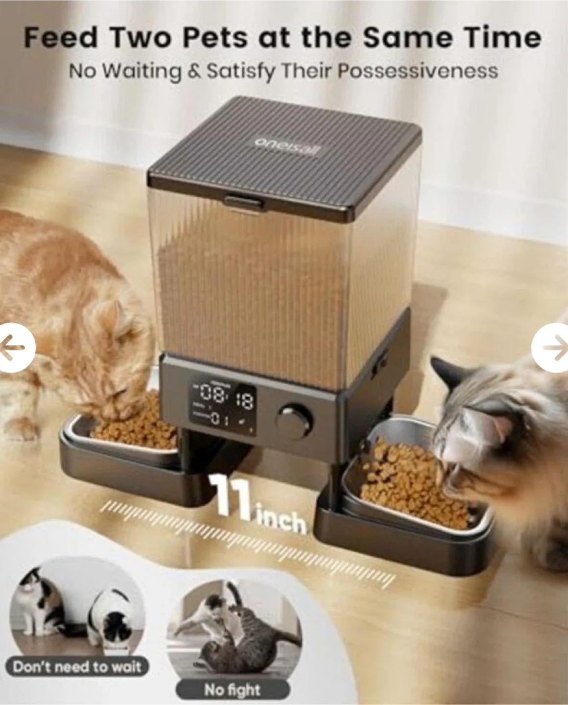 Oneisall Automatic Pet Feeder with Dial - New in Box! image indicator(4)