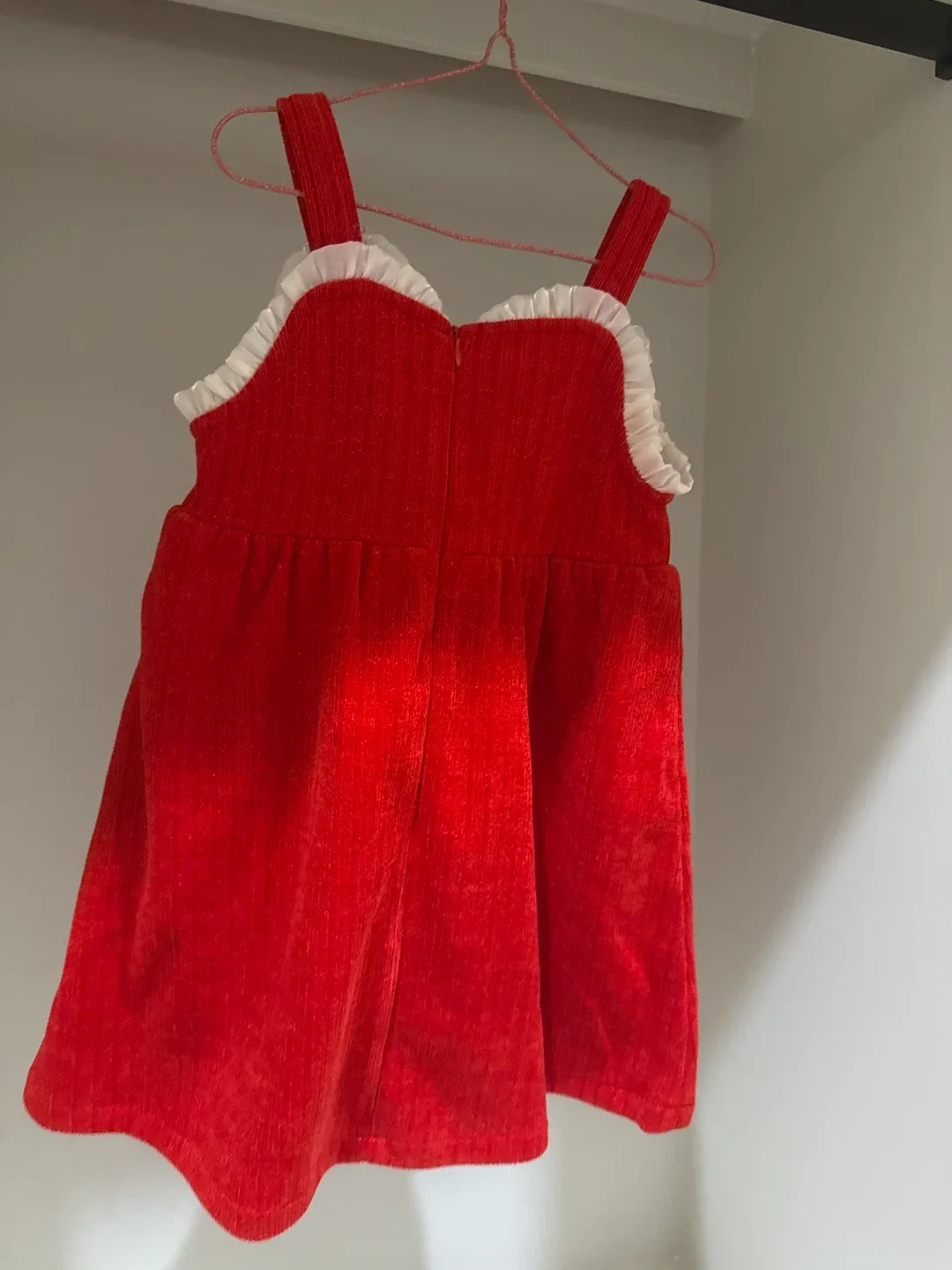 Red Corduroy Dress For girls 110cm image indicator(2)