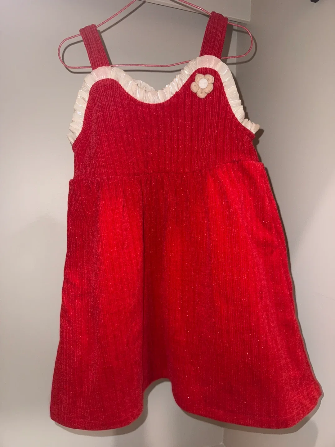 Red Corduroy Dress For girls 110cm thumbnail
