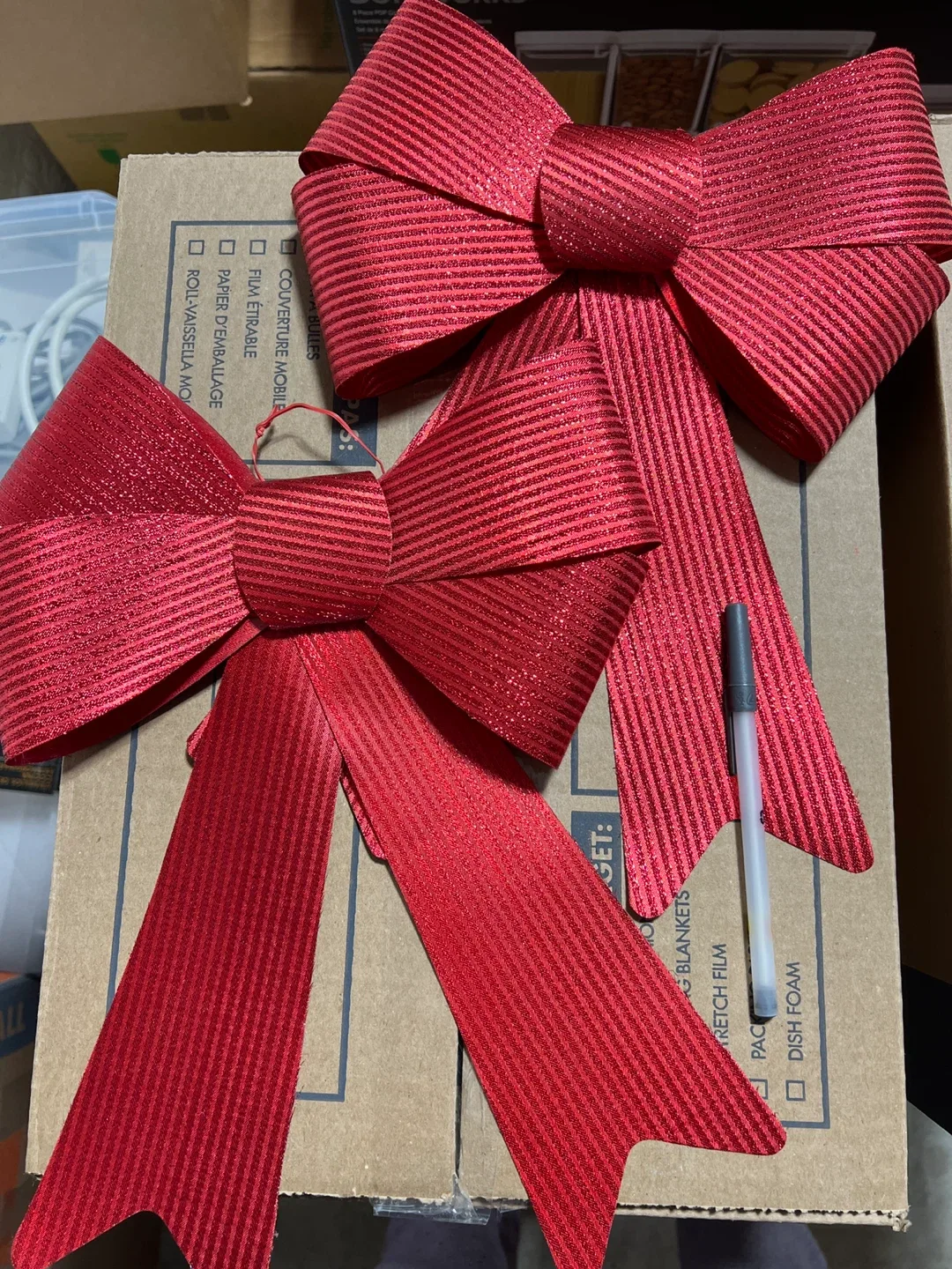 5 Christmas Decorations - 2Santa、2ribbon& Wreath image indicator(4)