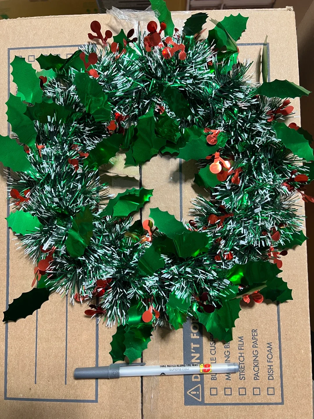 5 Christmas Decorations - 2Santa、2ribbon& Wreath image indicator(2)