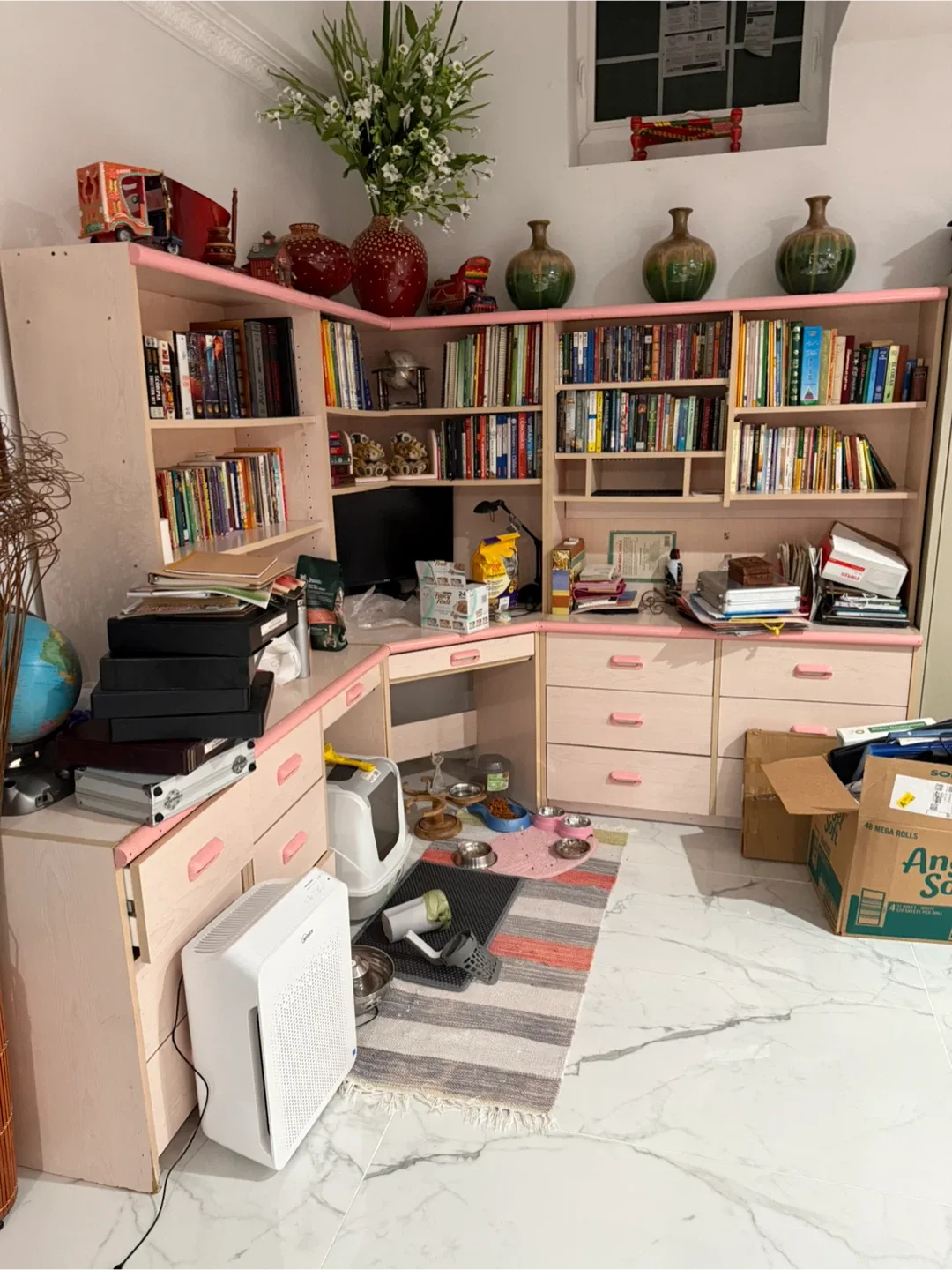 Girl bookshelf with Computor corner table image indicator(2)