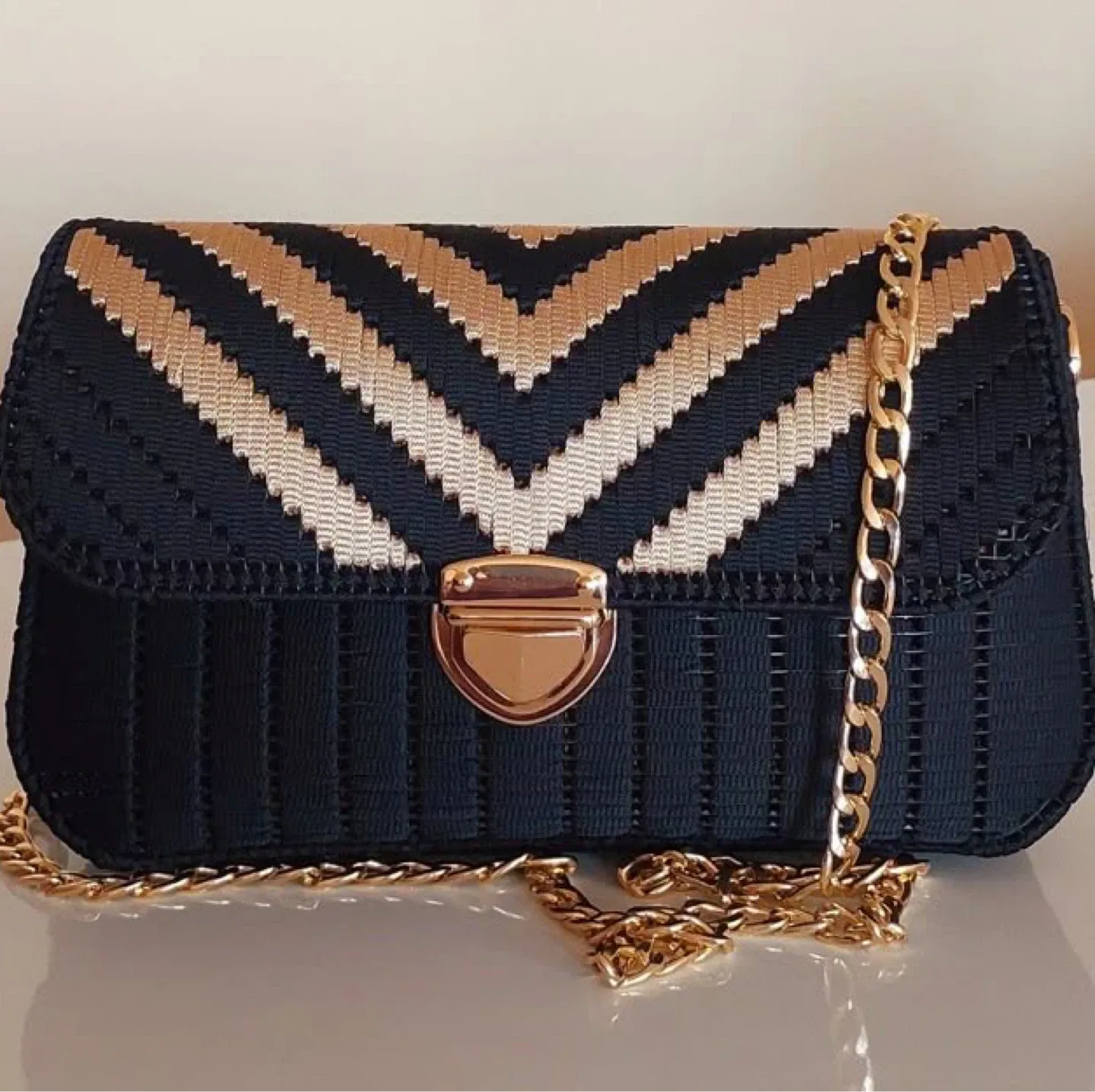 Handmade Crochet canvas Clutch Bag image indicator(2)