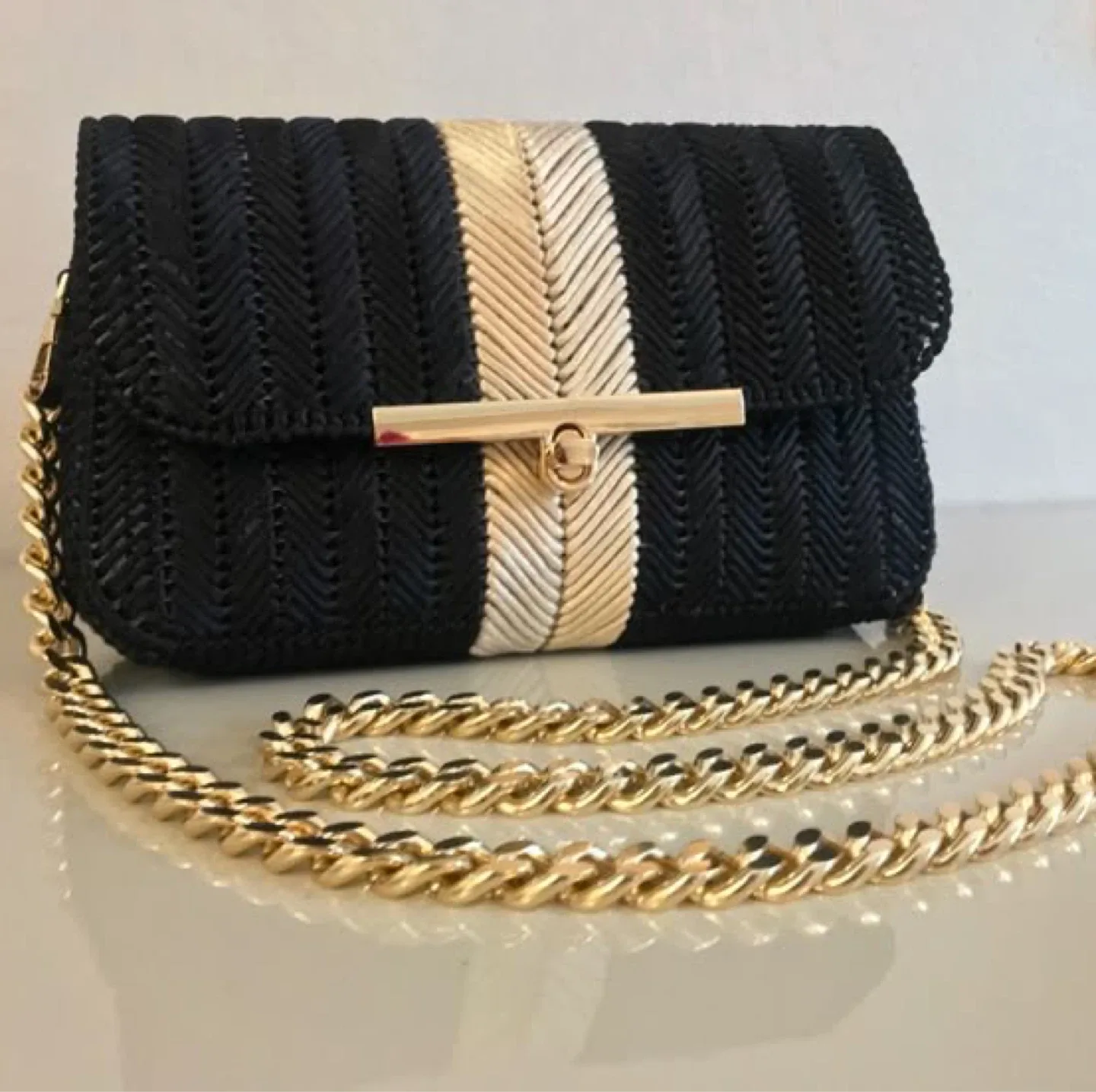 Handmade Crochet canvas Clutch Bag image indicator(3)