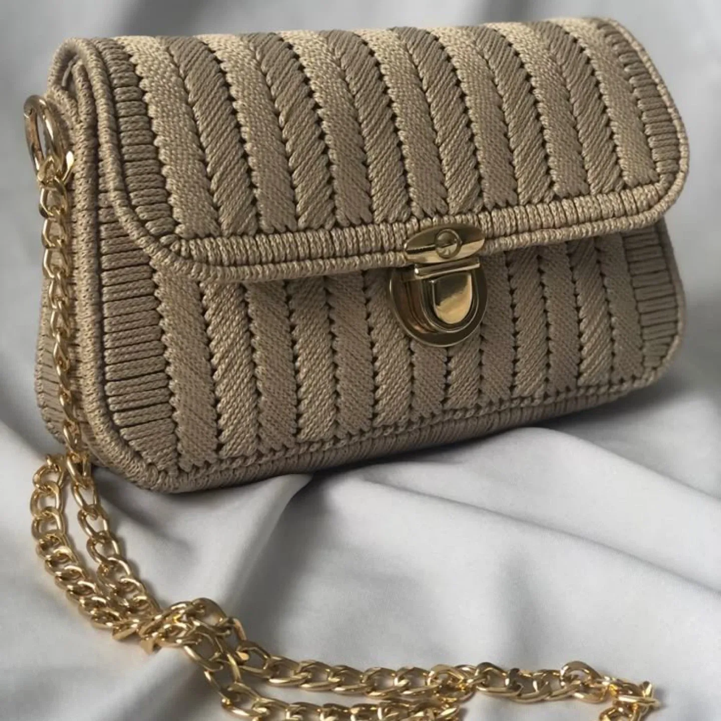 Handmade Crochet canvas Clutch Bag image indicator(5)