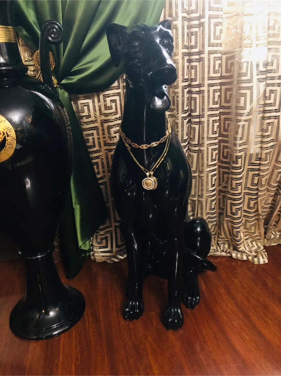 Versace Black Vase & Dog Statue Set image indicator(5)