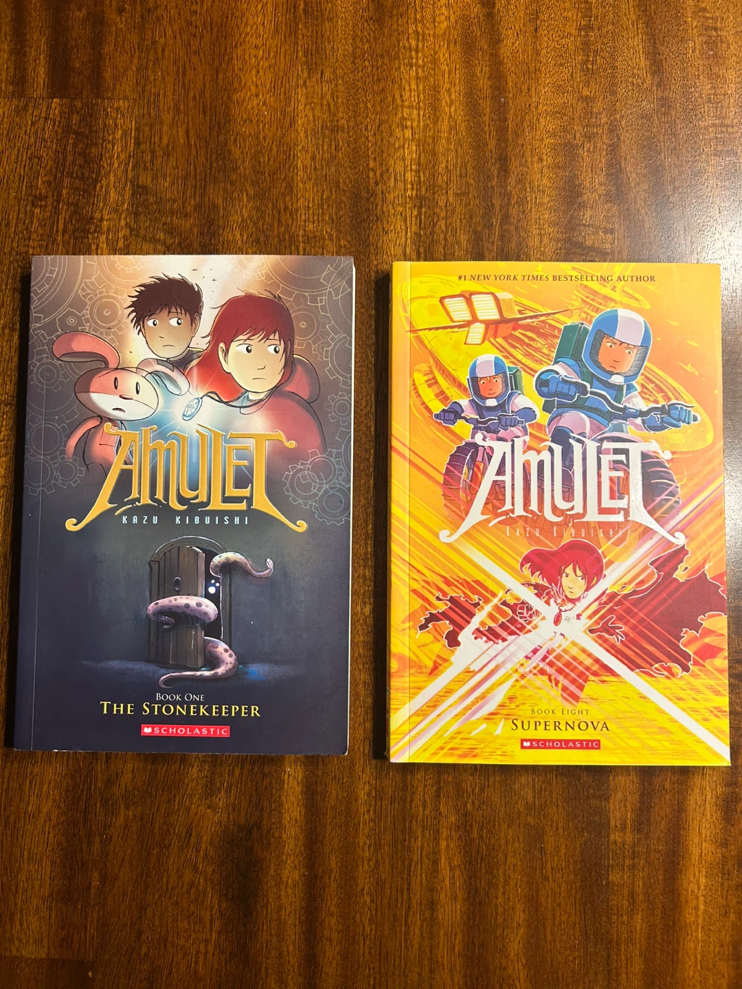 Amulet Books 1 & 8 by Kazu Kibuishi — Like New!