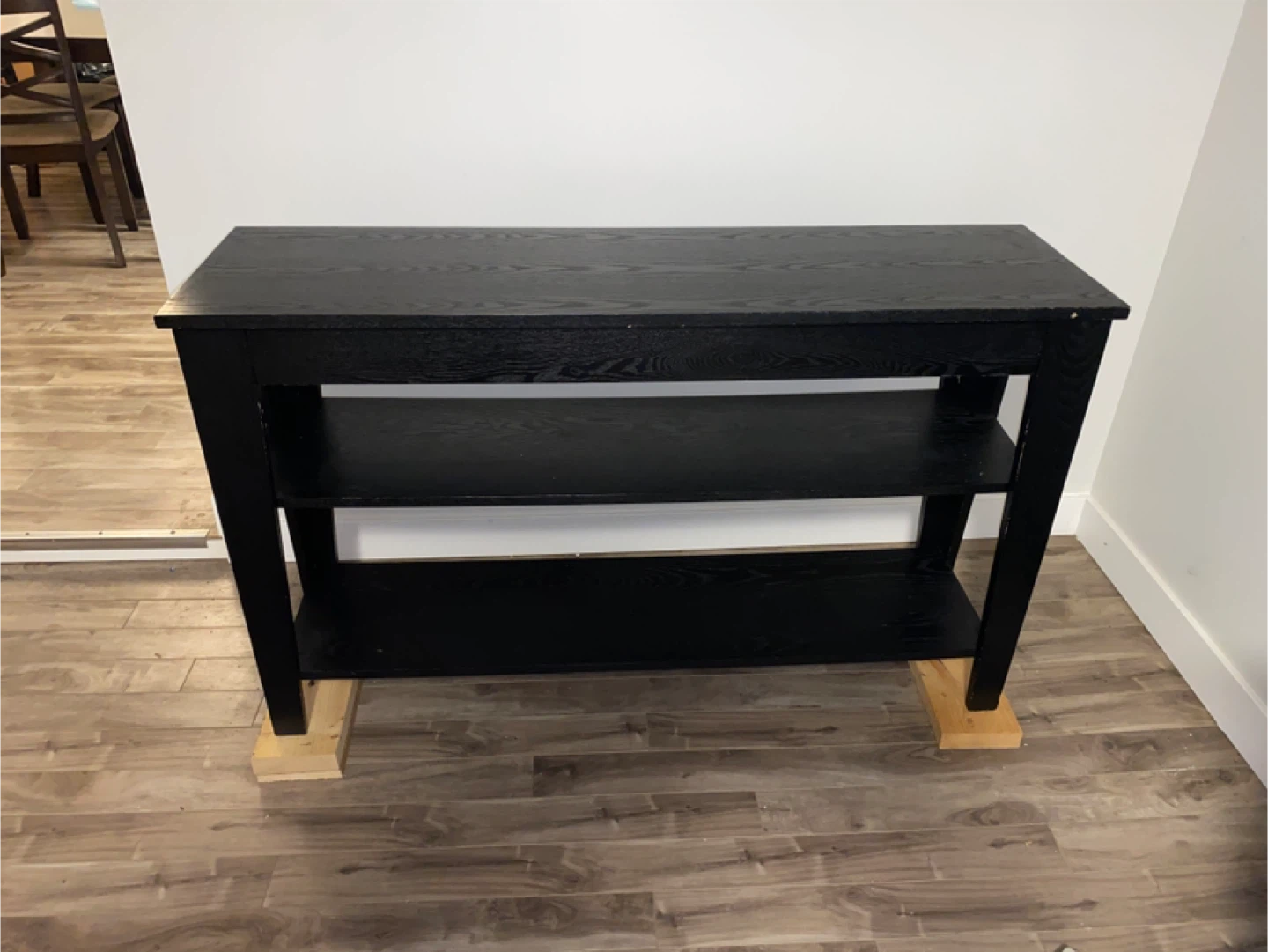 Black Console Table with Shelves