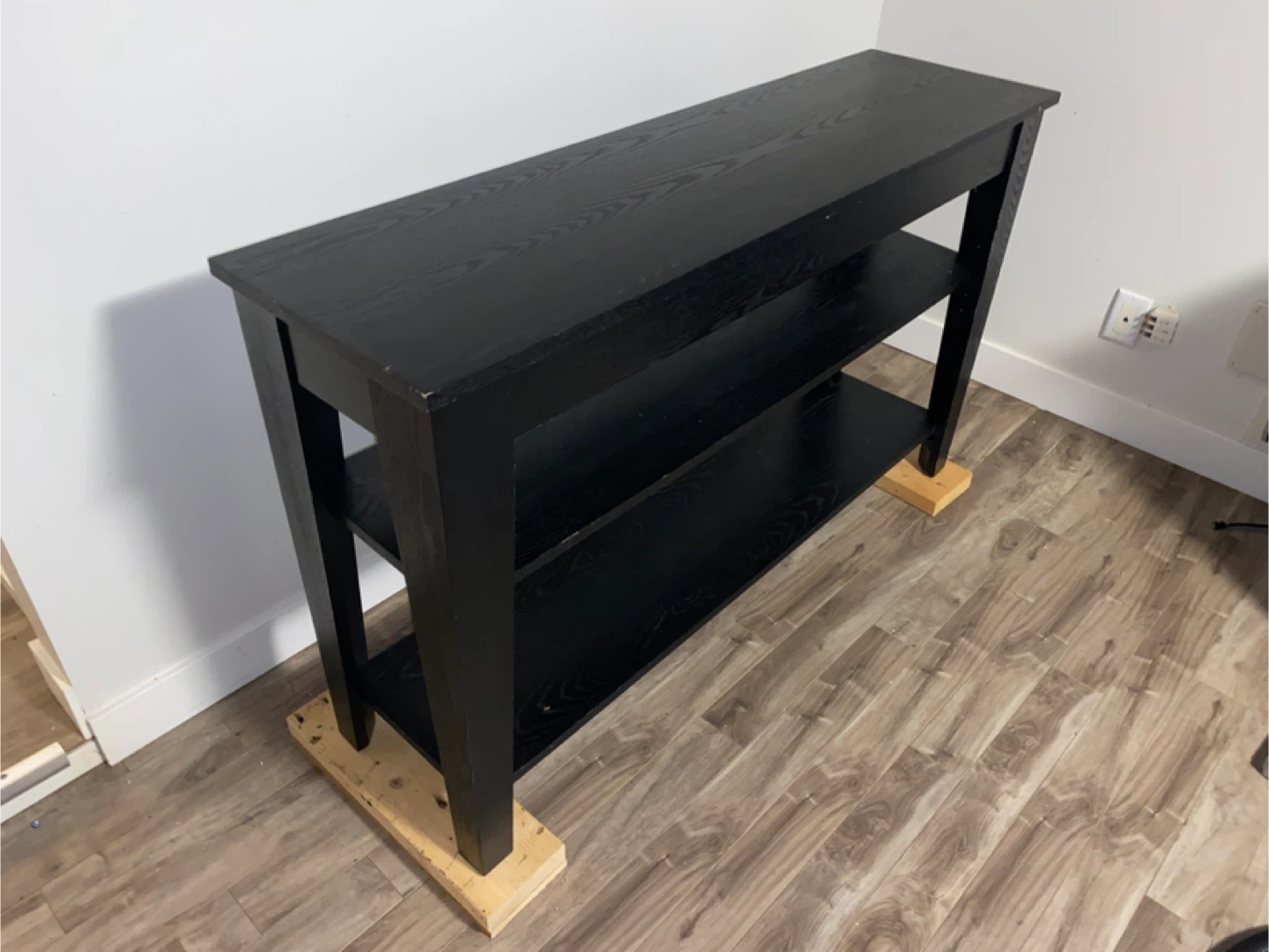 Black Console Table with Shelves - photo 3