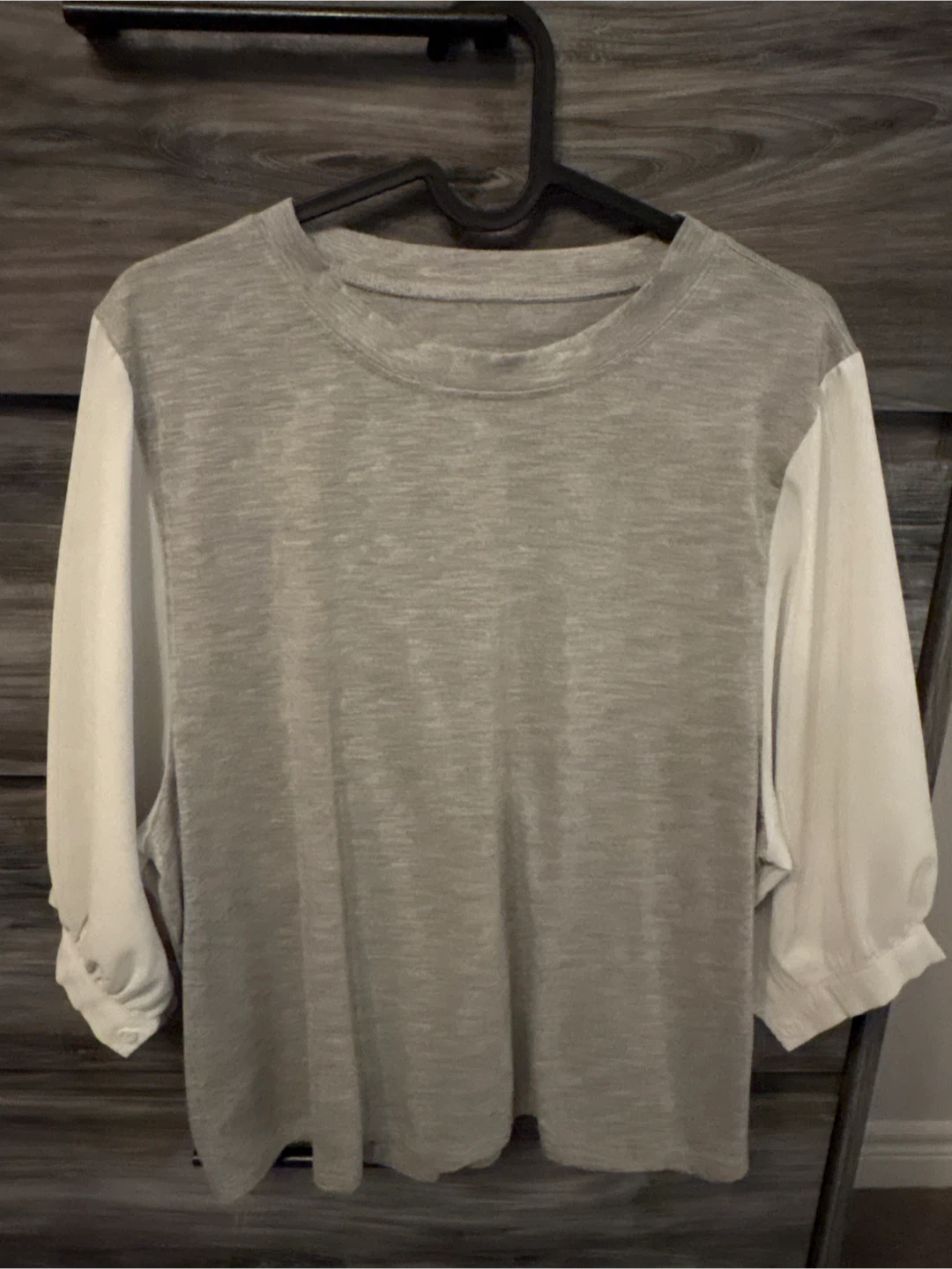 Grey & White Blouse