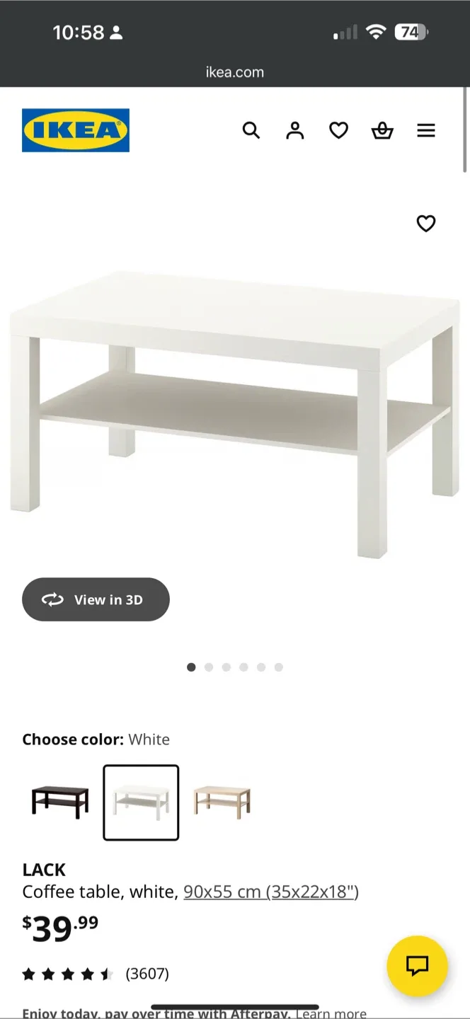 IKEA Lack White Coffee Table - 90x55 cm thumbnail