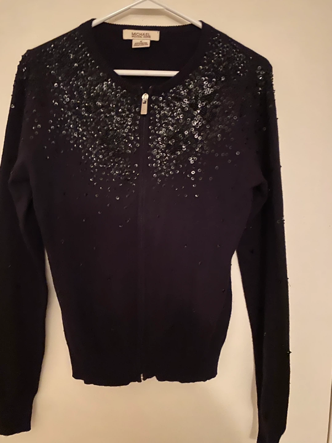Michael Michael Kors Black Sequin Cardigan - Size M