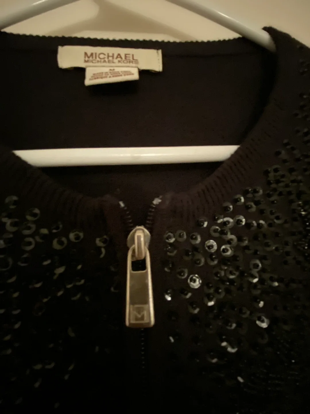 Michael Michael Kors Black Sequin Cardigan - Size M image indicator(2)