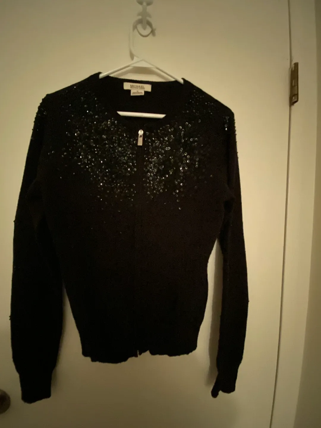 Michael Michael Kors Black Sequin Cardigan - Size M image indicator(4)