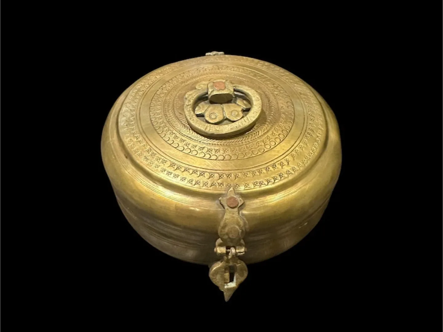 Vintage Brass Chapati Box: Indian Kitchenware, Collectible Decor