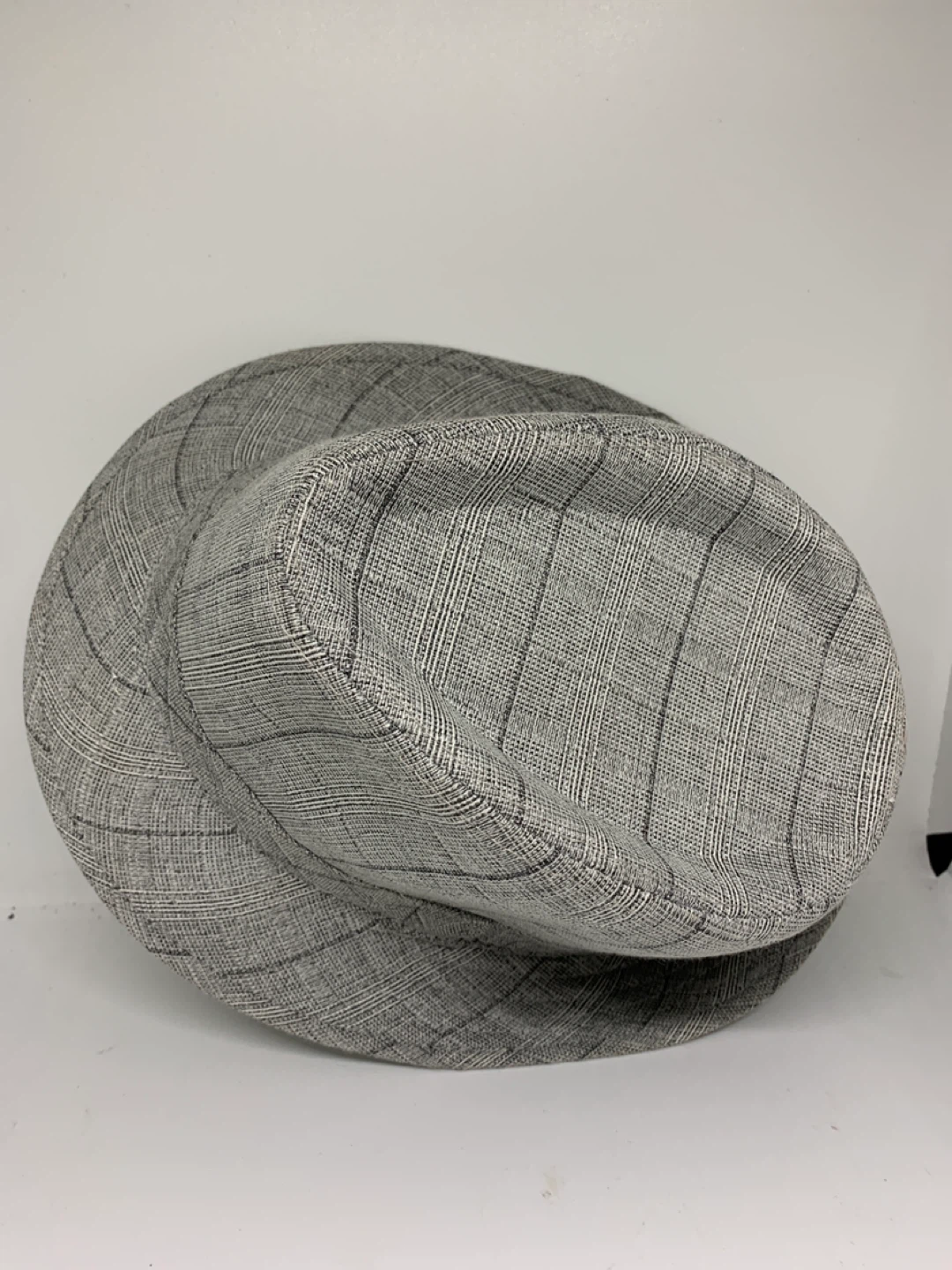 Grey Plaid Fedora Hat - Size 57 - photo 3