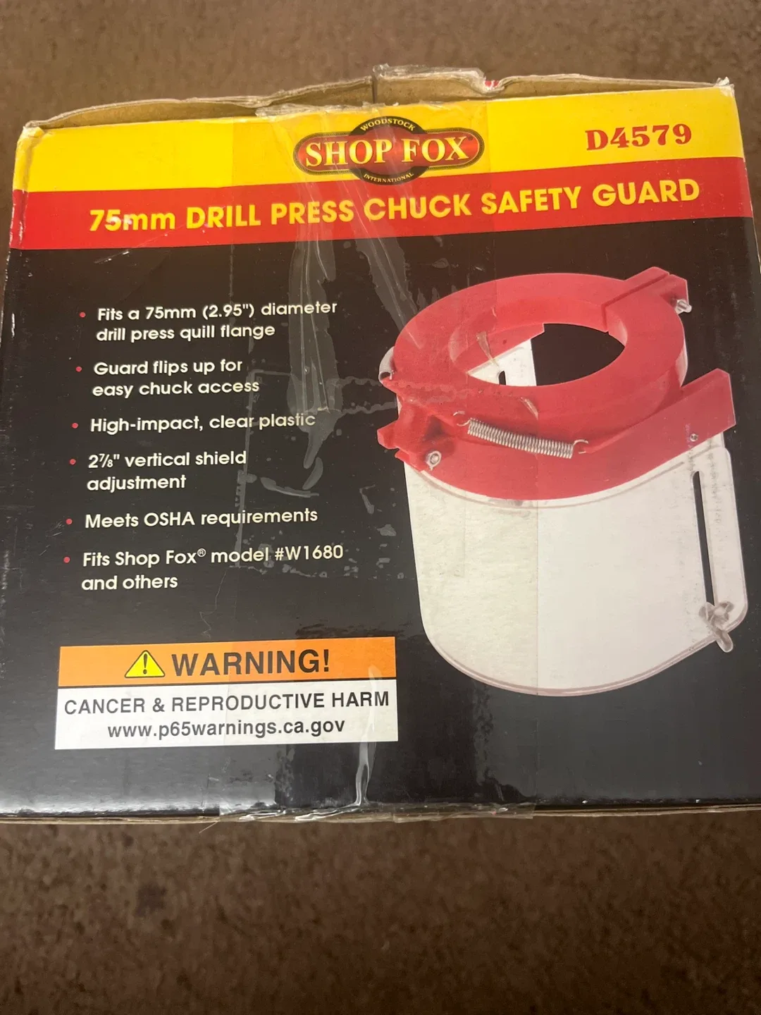 Shop Fox 75mm Drill Press Chuck Safety Guard D4579