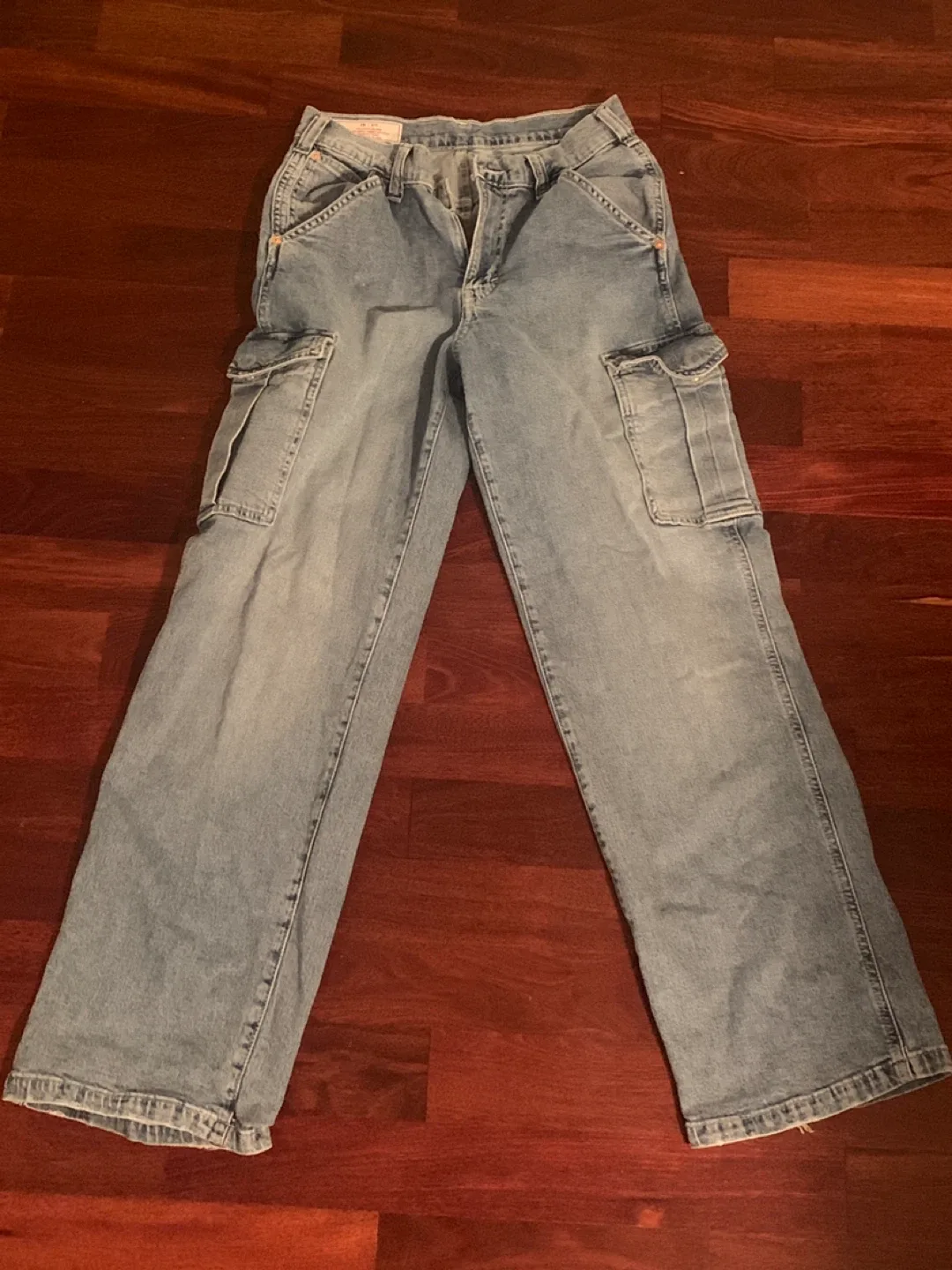 GAP Light Wash Denim Cargo Pants image indicator(2)