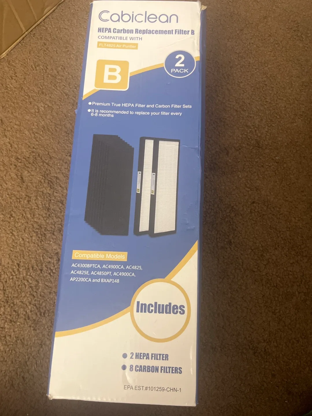 Cabiclean HEPA Carbon Filter B - 2 Pack