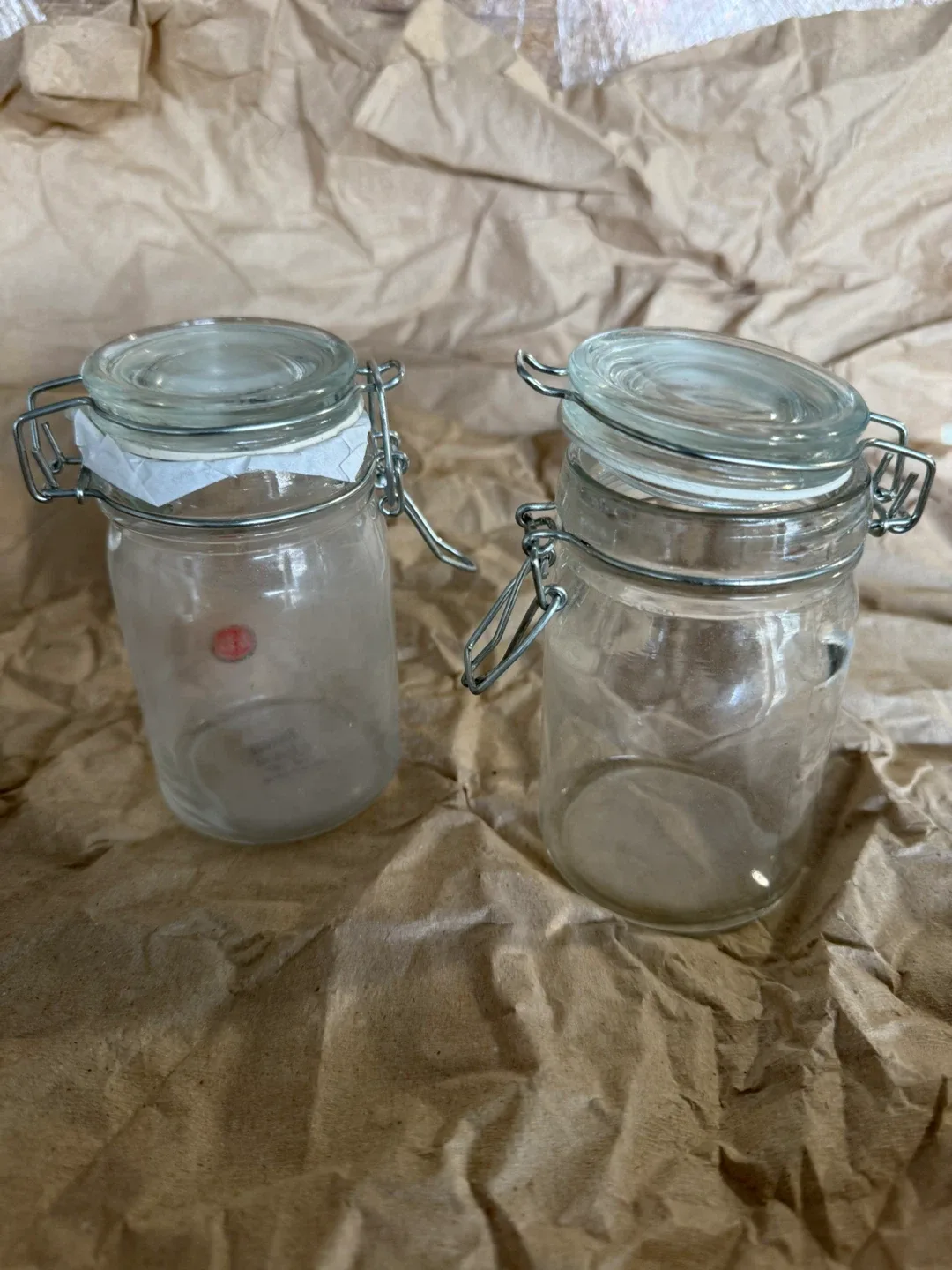 Very Small Glass jars with hinged lids thumbnail