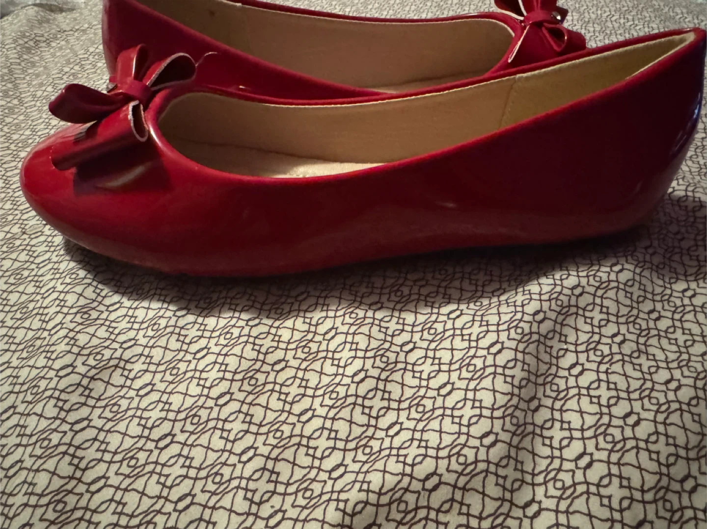 Red Ballet Flats with Bow Detail - photo 4