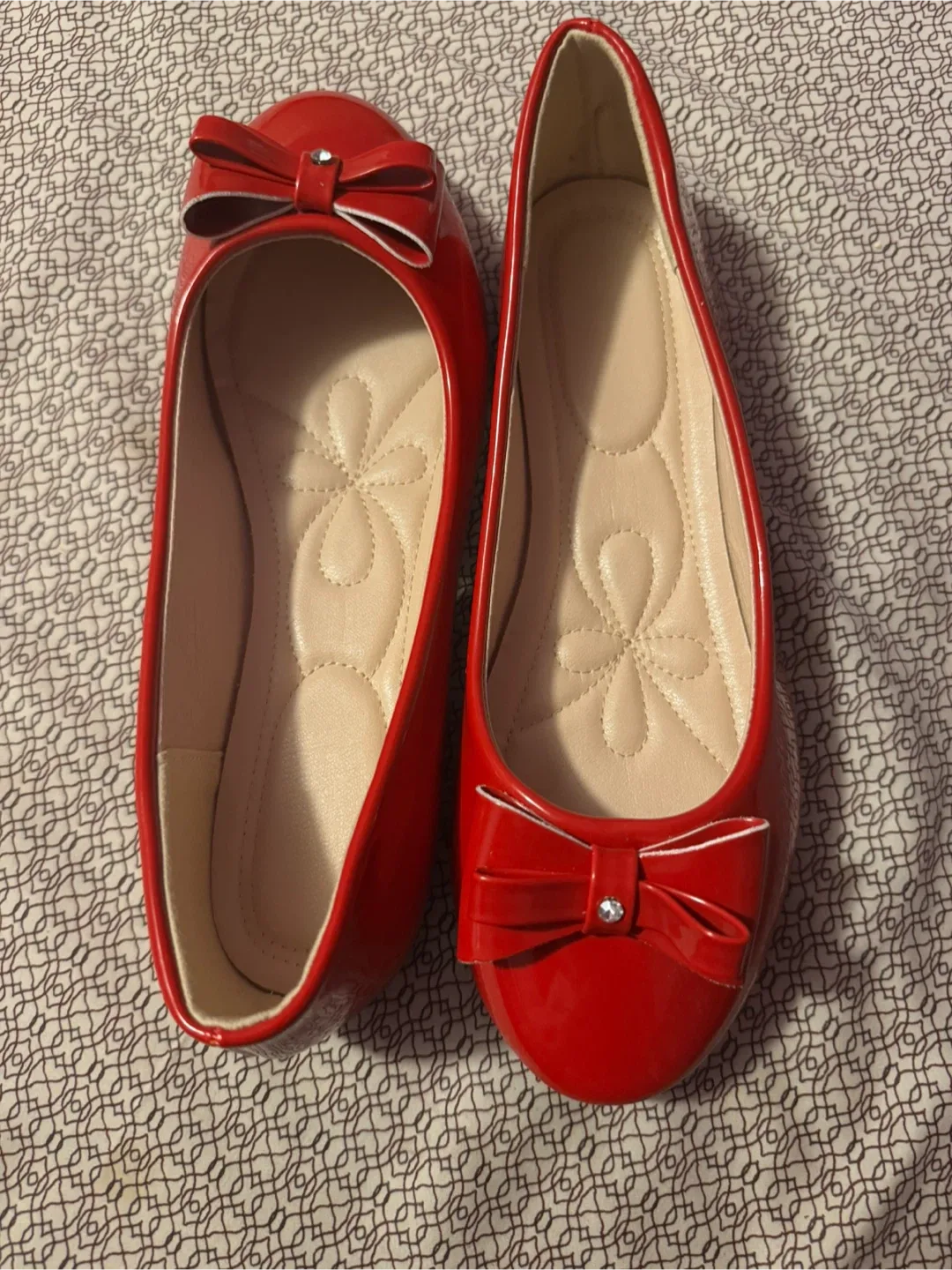 Red Ballet Flats with Bow Detail image indicator(2)