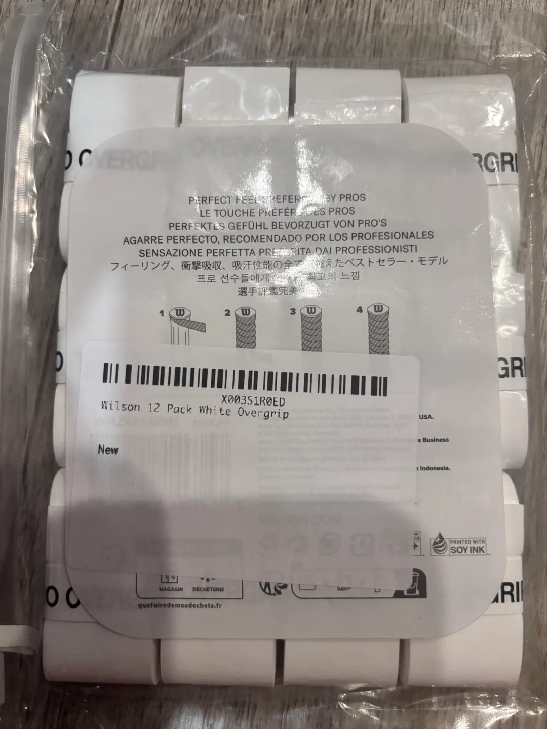 New Wilson Pro Overgrip 12 Pack White image indicator(2)