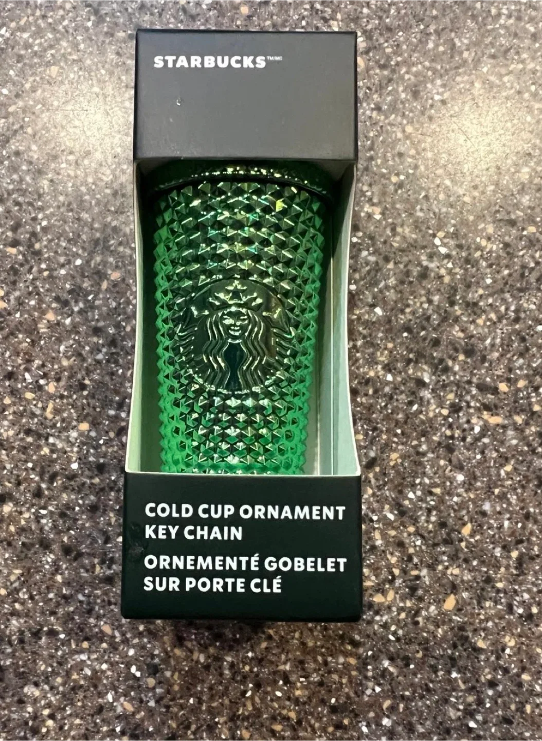 NWT 2023 Starbucks Green Cold Cup Ornament/Key Chain.