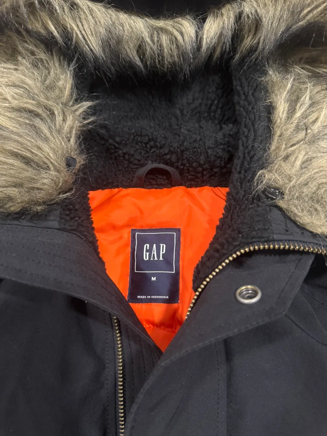 GAP Mens Black Parka Jacket Size Medium image indicator(2)