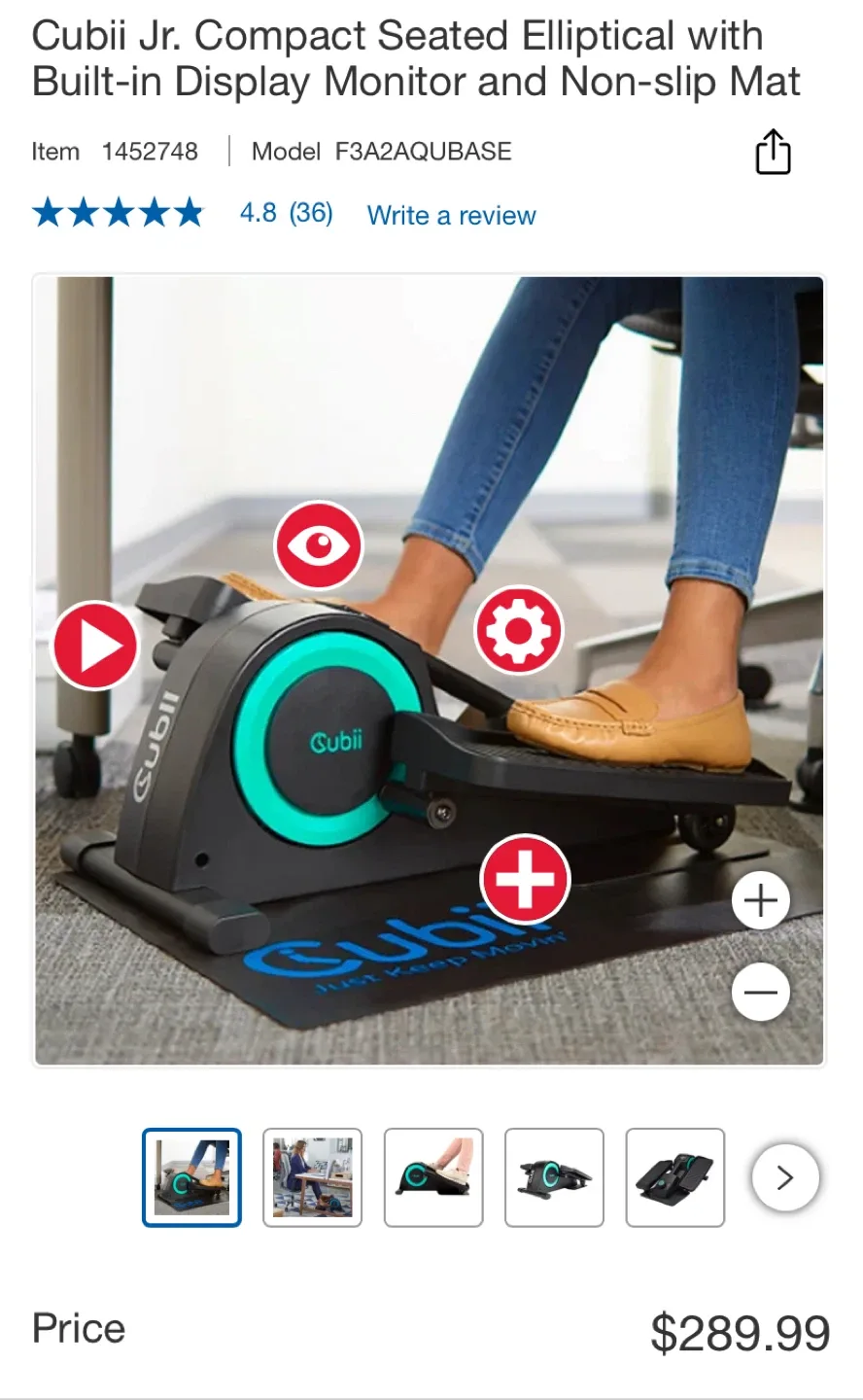 Cubii F3A2 Compact Seated Elliptical