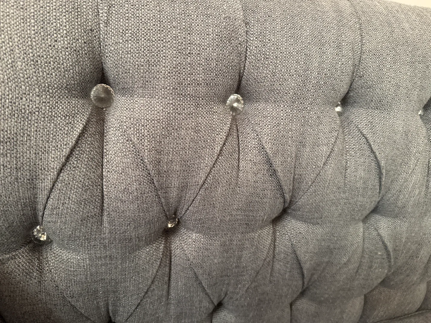 Moving sale!!!!! Grey Tufted Sofa image indicator(3)
