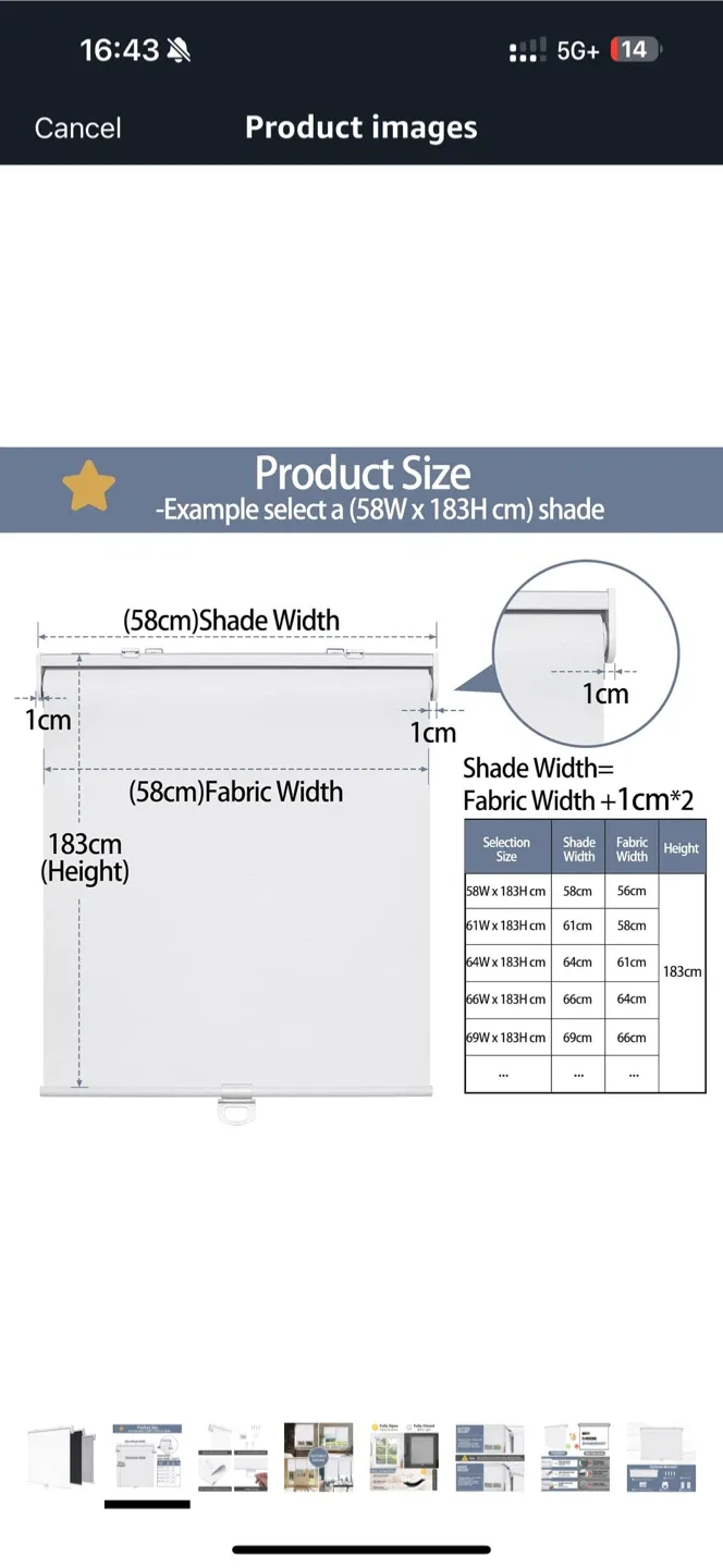 White Roller Window Shade 50"W x 72"H 35 each image indicator(2)