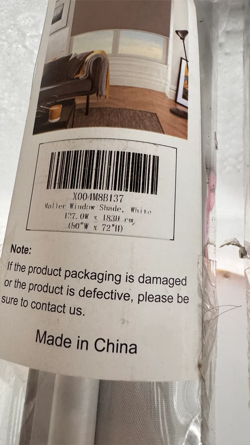 White Roller Window Shade 50"W x 72"H 35 each image indicator(4)