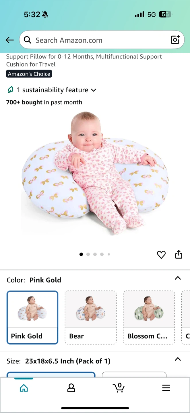 Little Grape Land Nursing Pillow - Pink Gold