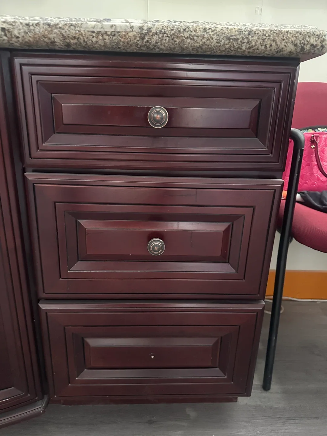 Cabinet with Drawers - Burgundy thumbnail