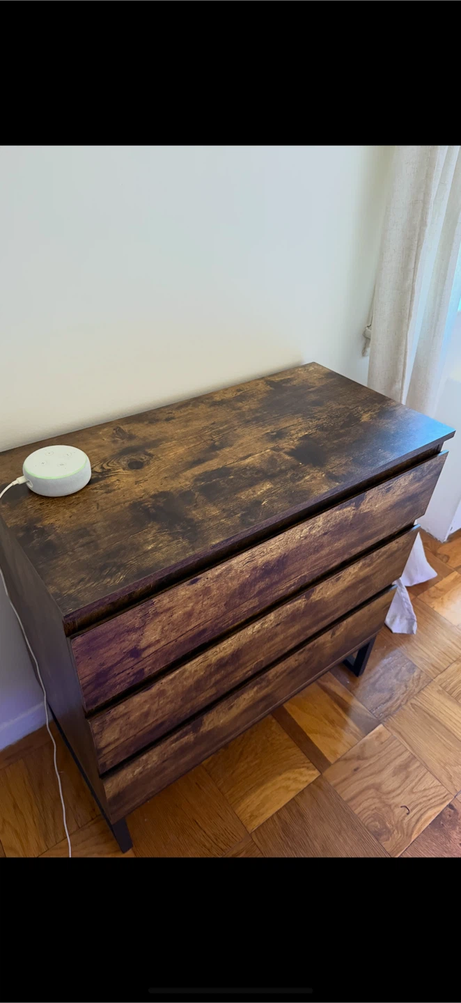 Brown Wood 3-Drawer Dresser - photo 2