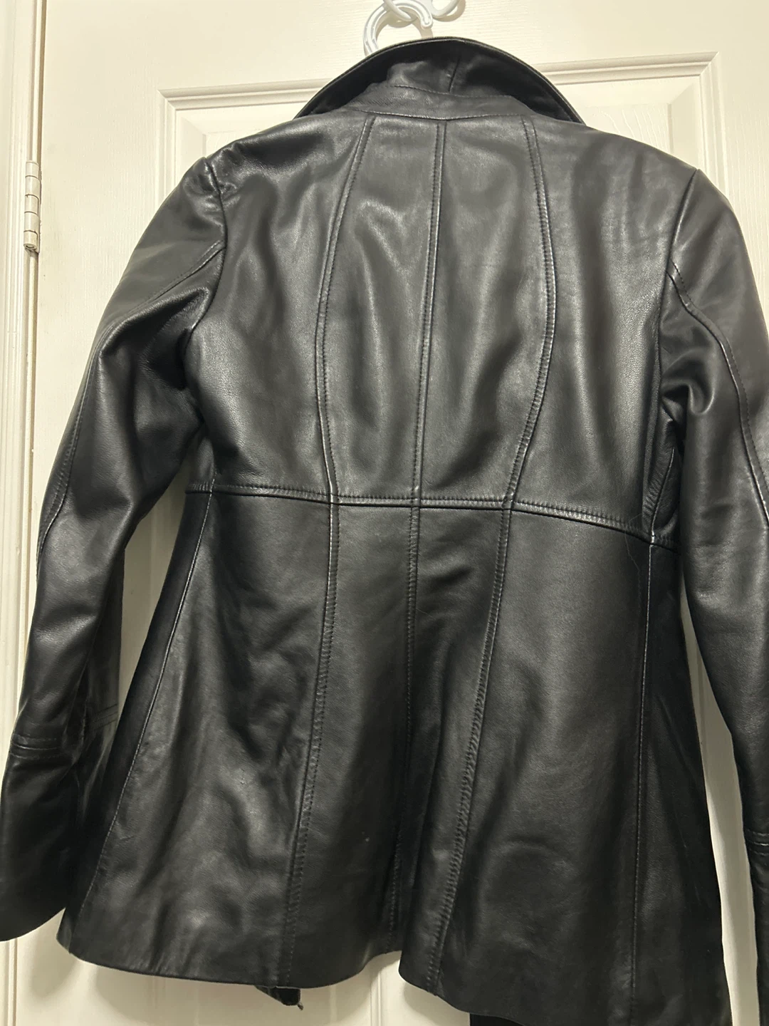 DANIER Black Leather Jacket Size 2XS/2TP - photo 4
