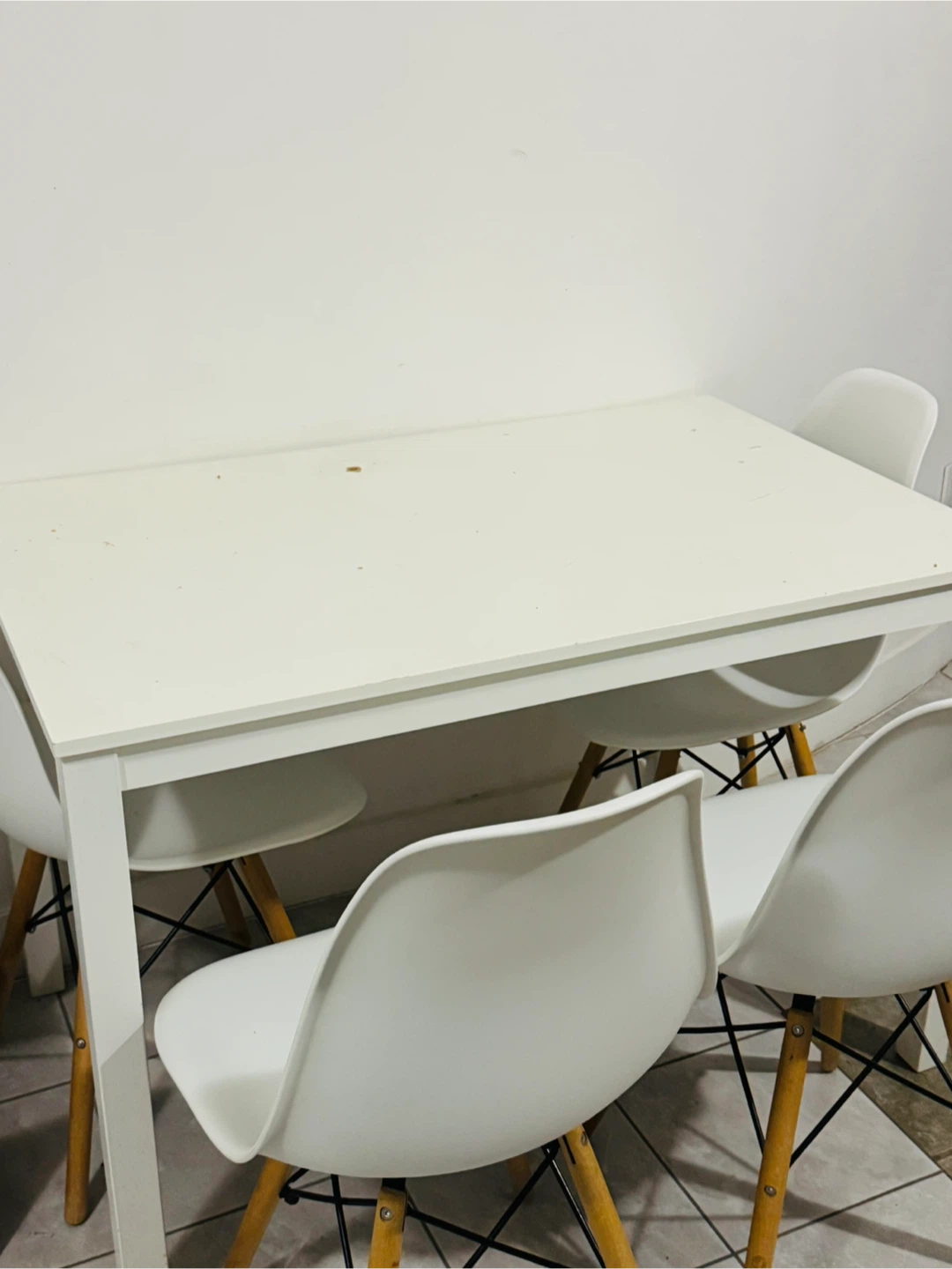 Set of 4 White Eames Style Dining Chairs - photo 4