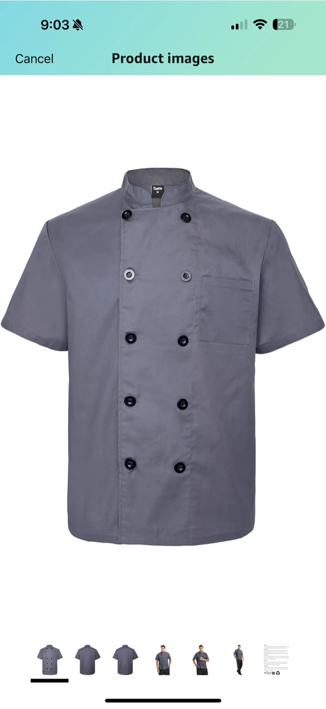 Chef Uniform Gray Short Sleeve - photo 2
