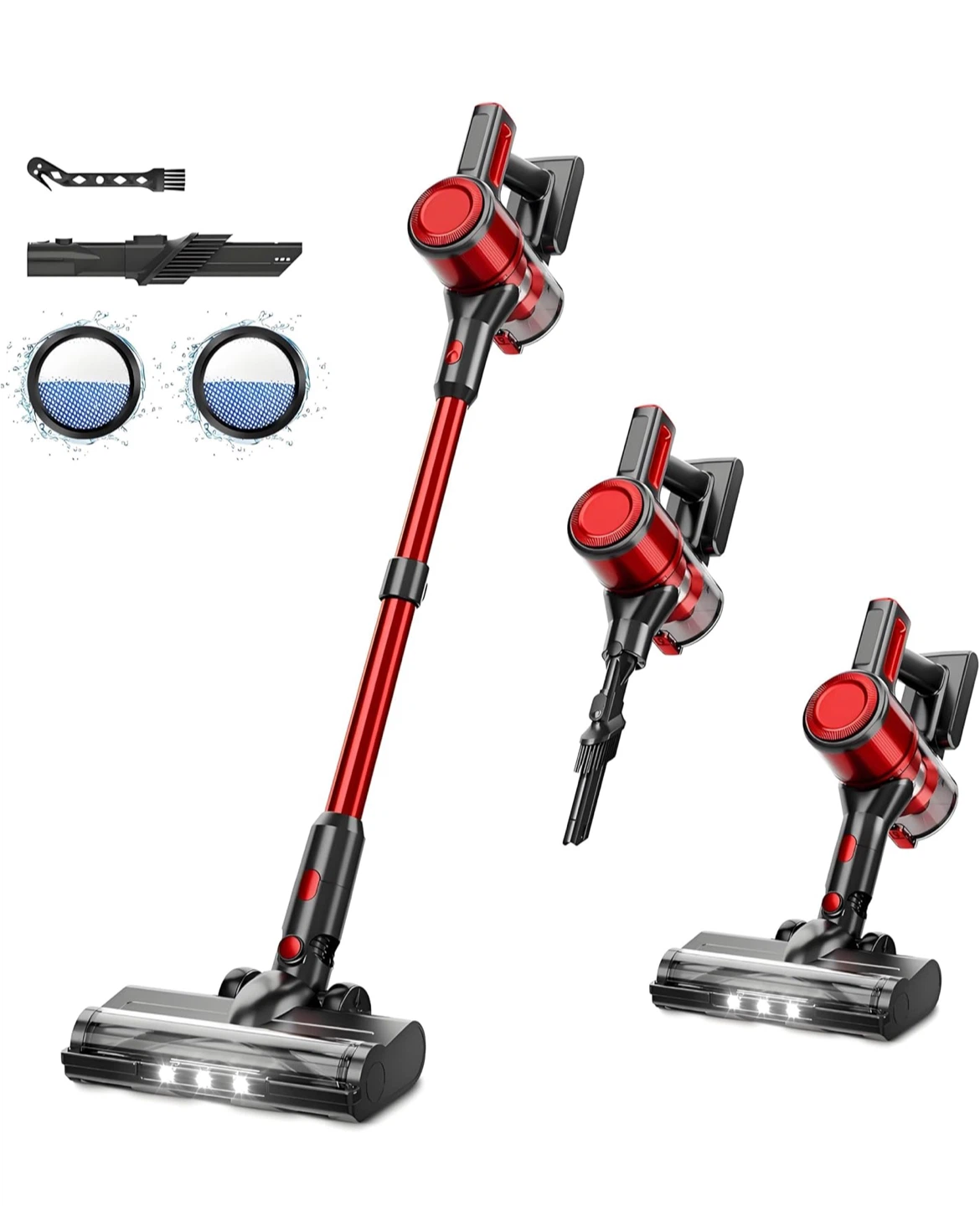 Cordless Stick Vacuum Cleaner - Red & Black - photo 4