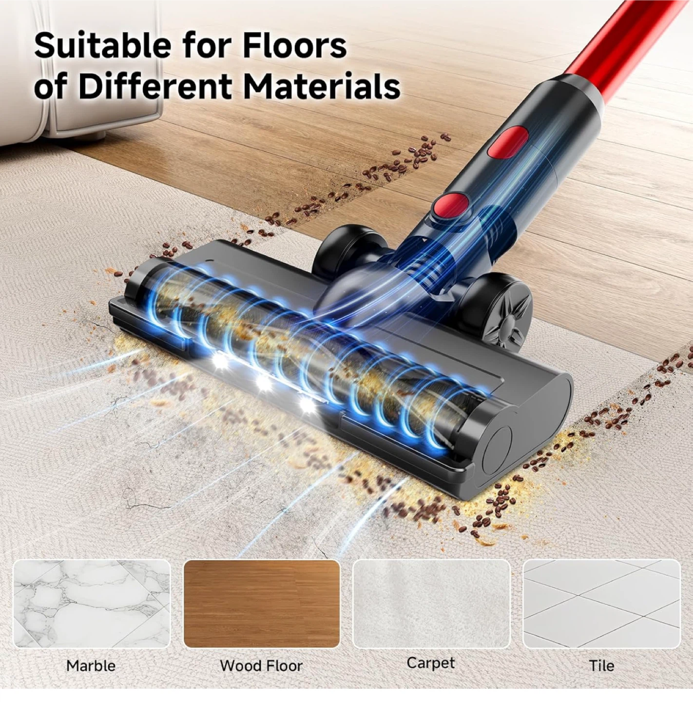 Cordless Stick Vacuum Cleaner - Red & Black - photo 5