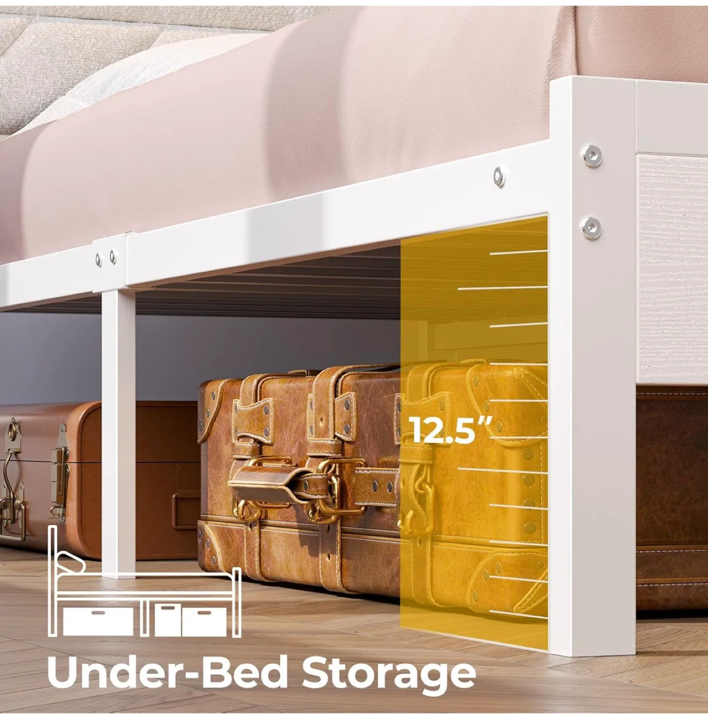 Queen Size Bed Frame with Storage Headboard image indicator(3)