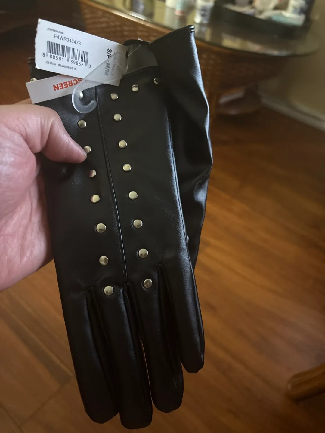 Joe Fresh Black Studded Gloves - Size S/M